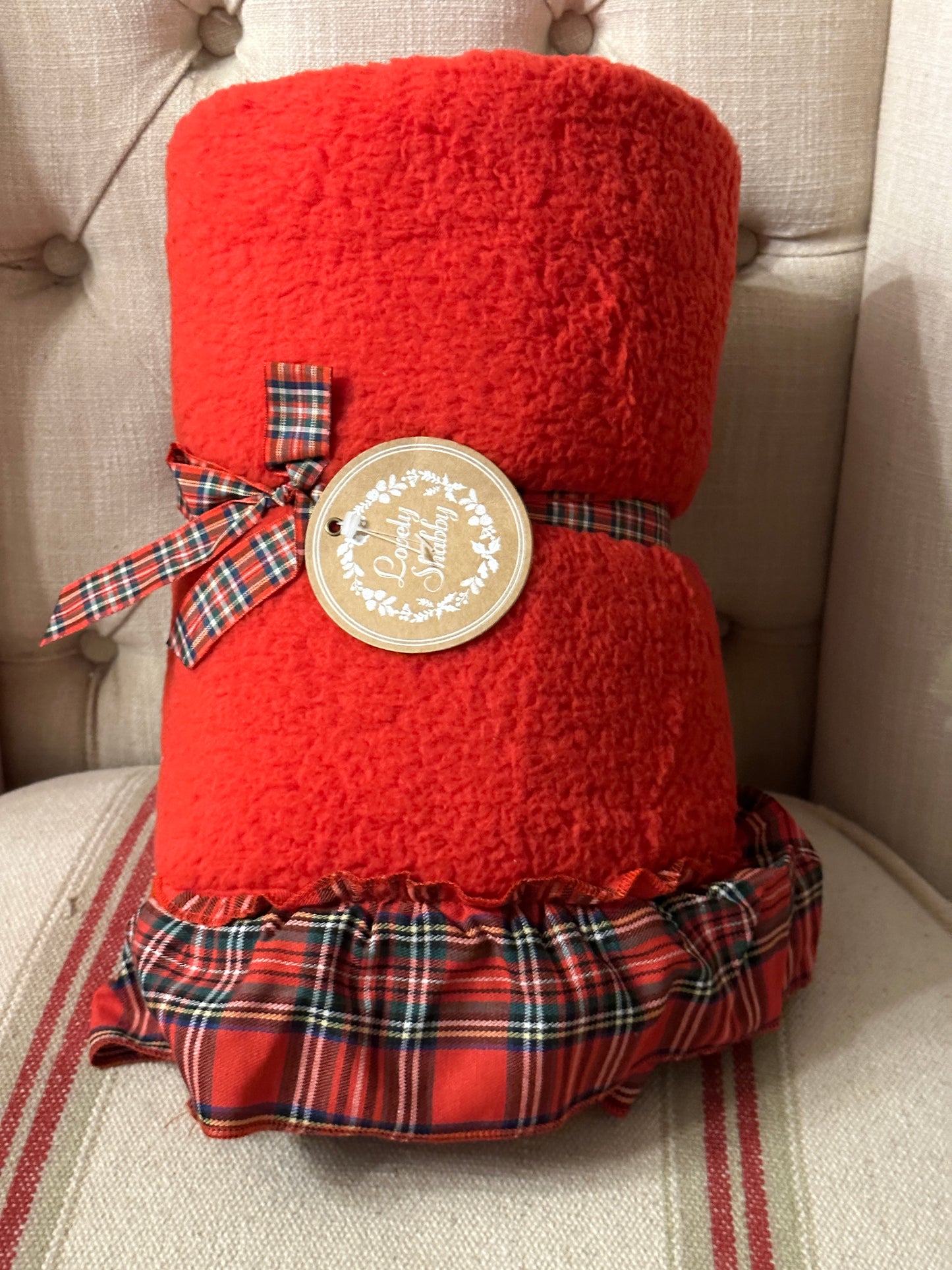 Plaid Pelliccia Con Rouches Tartan