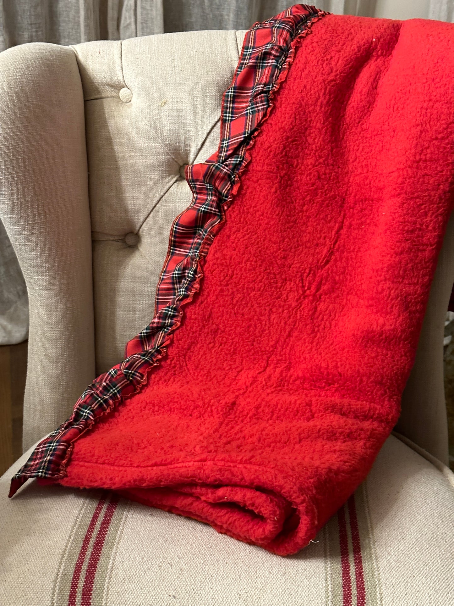 Plaid Pelliccia Con Rouches Tartan