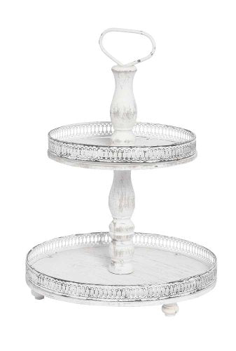 Etagere A Due Piani Bianca