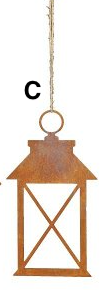 Sagoma Lanterna Corten Da Appendere