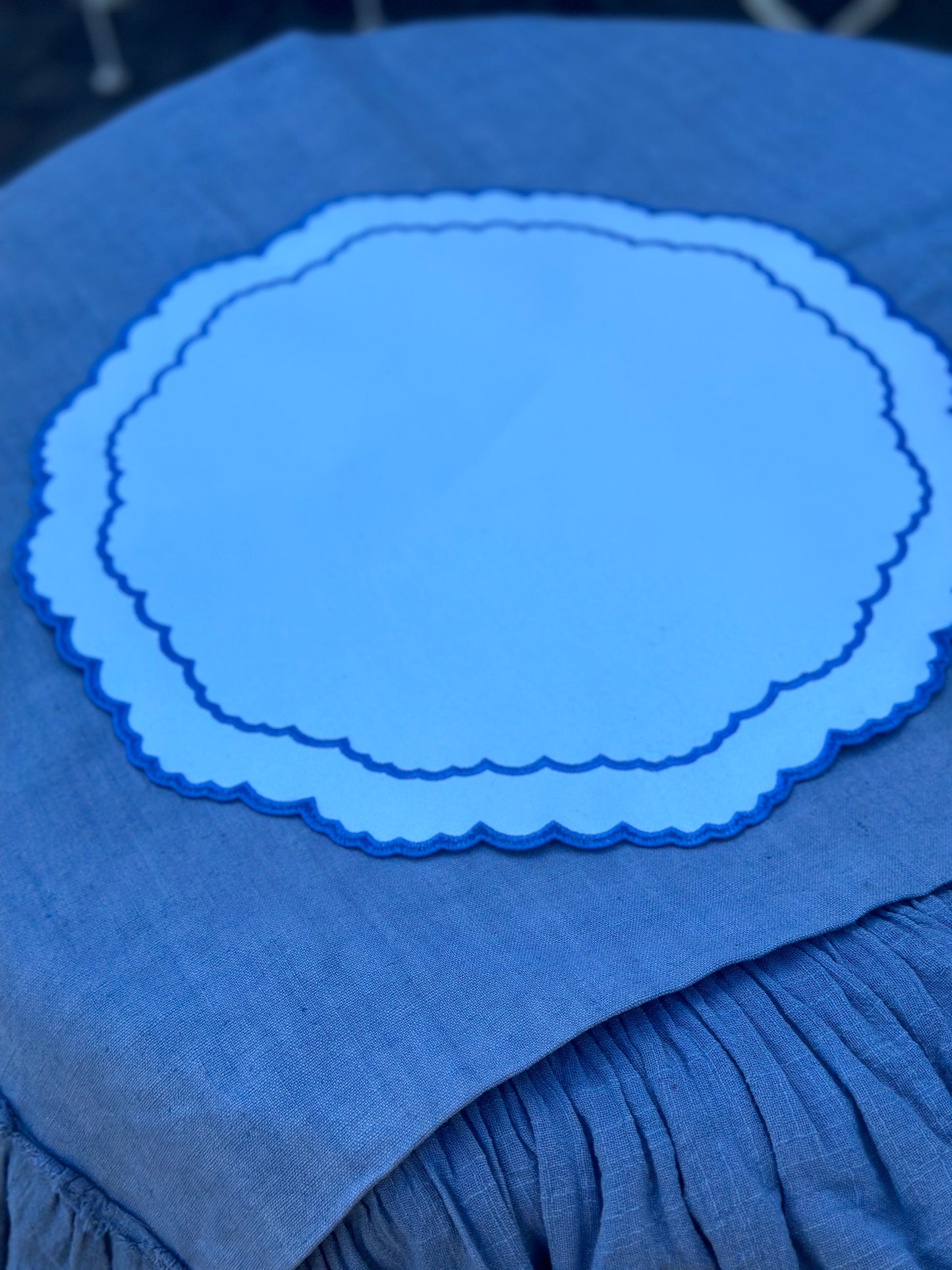 Tovaglietta Doppia Bianca/Azzurra Idrorepellente