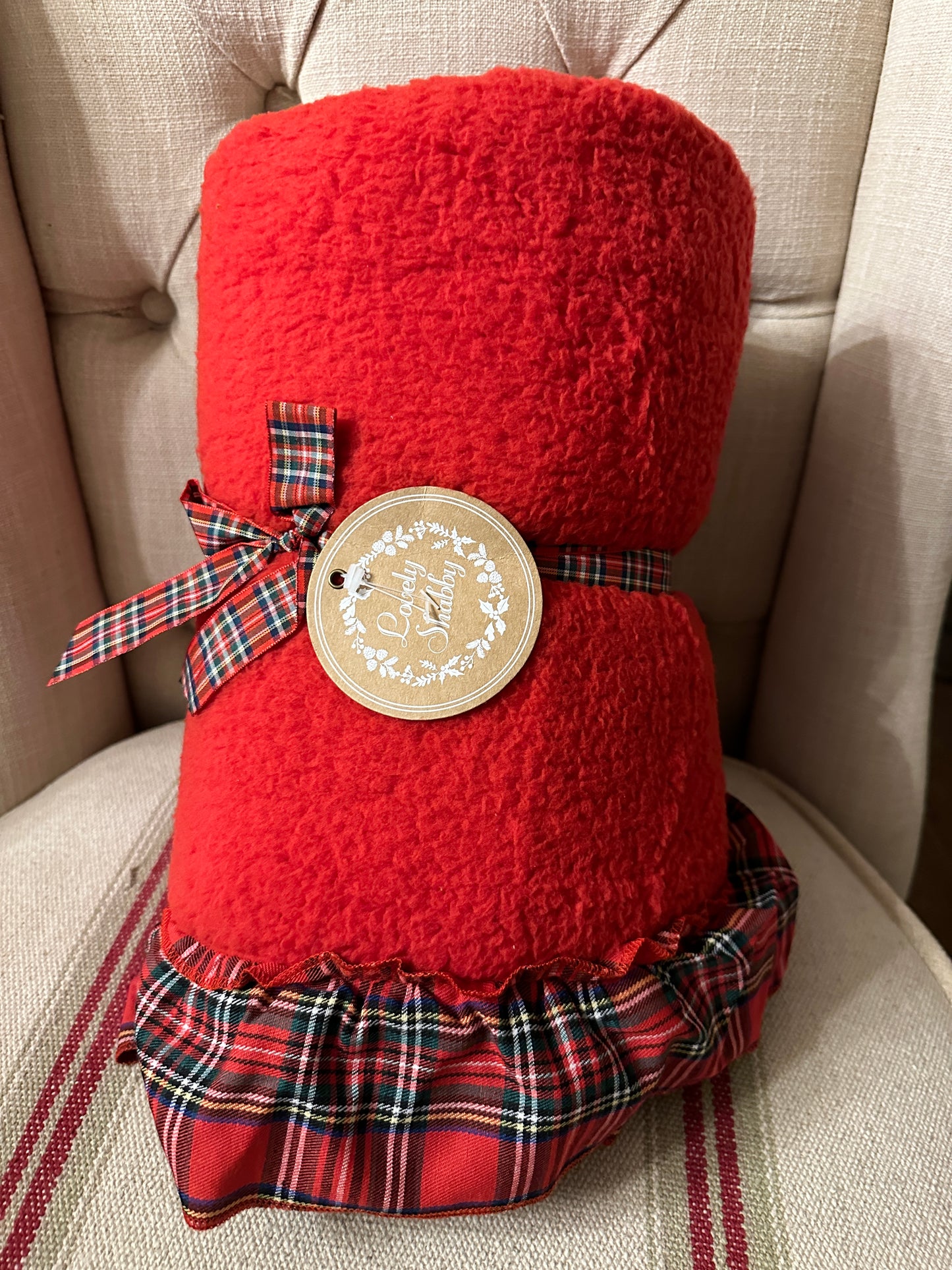 Plaid Pelliccia Con Rouches Tartan