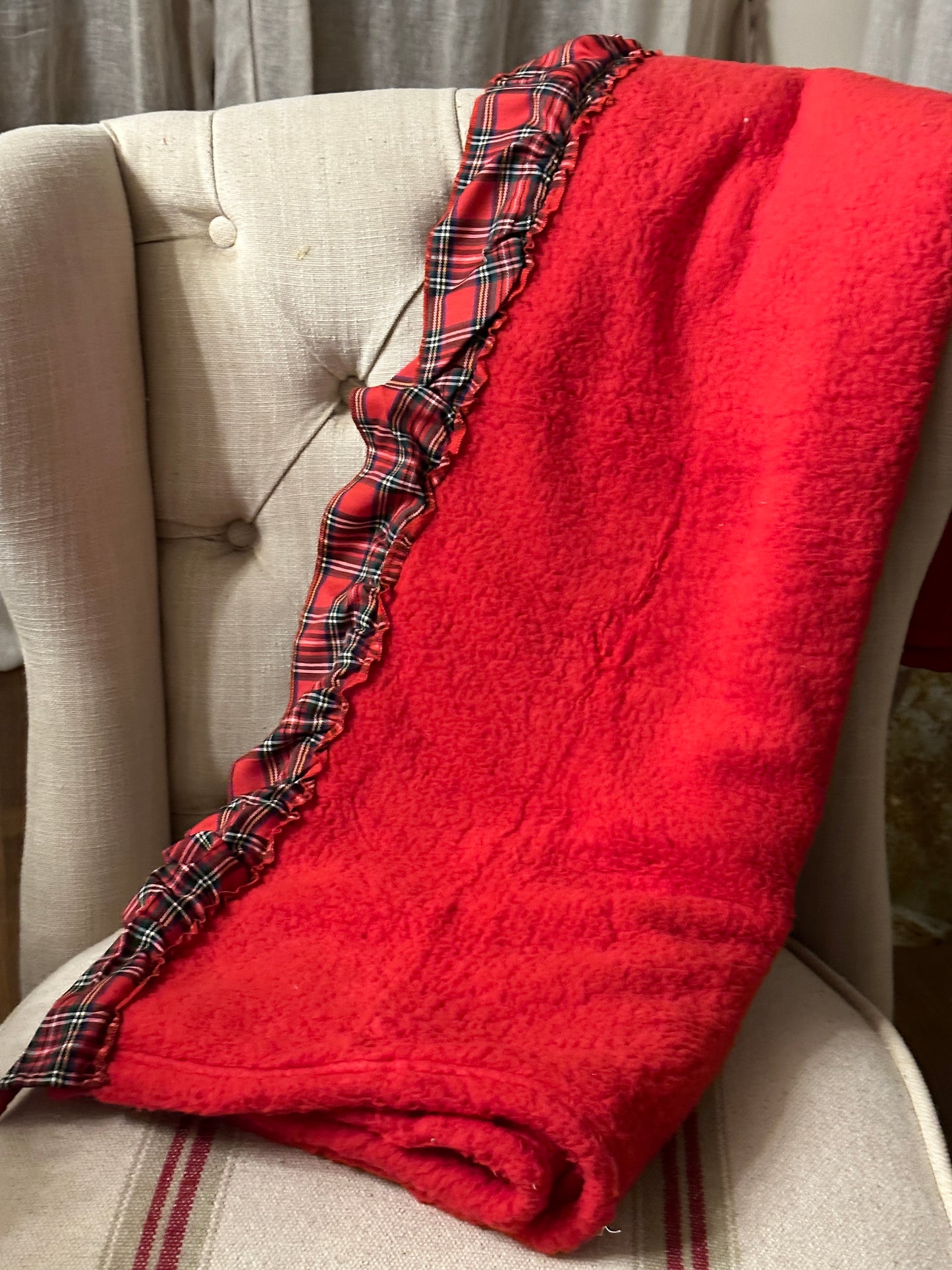 Plaid Pelliccia Con Rouches Tartan