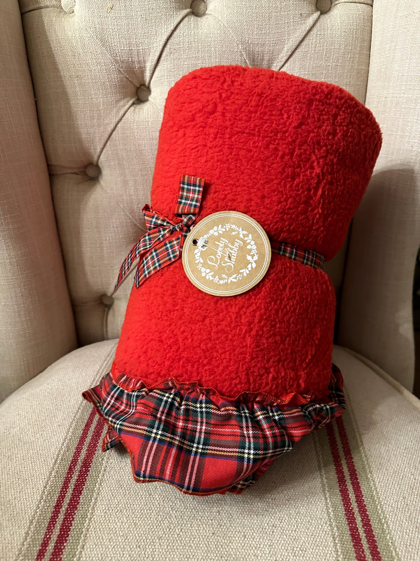 Plaid Pelliccia Con Rouches Tartan