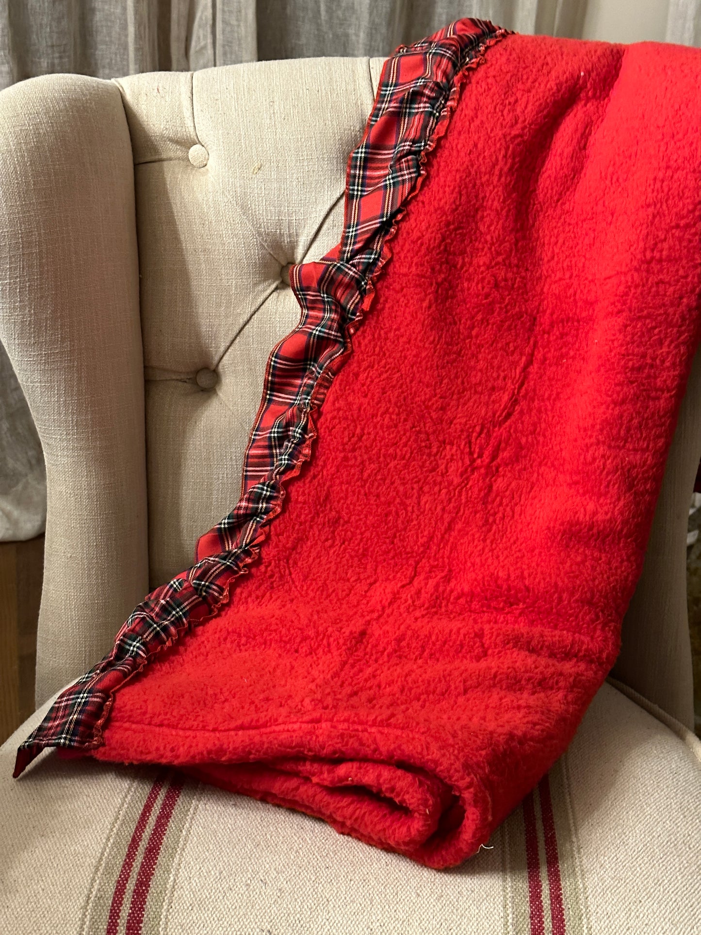 Plaid Pelliccia Con Rouches Tartan