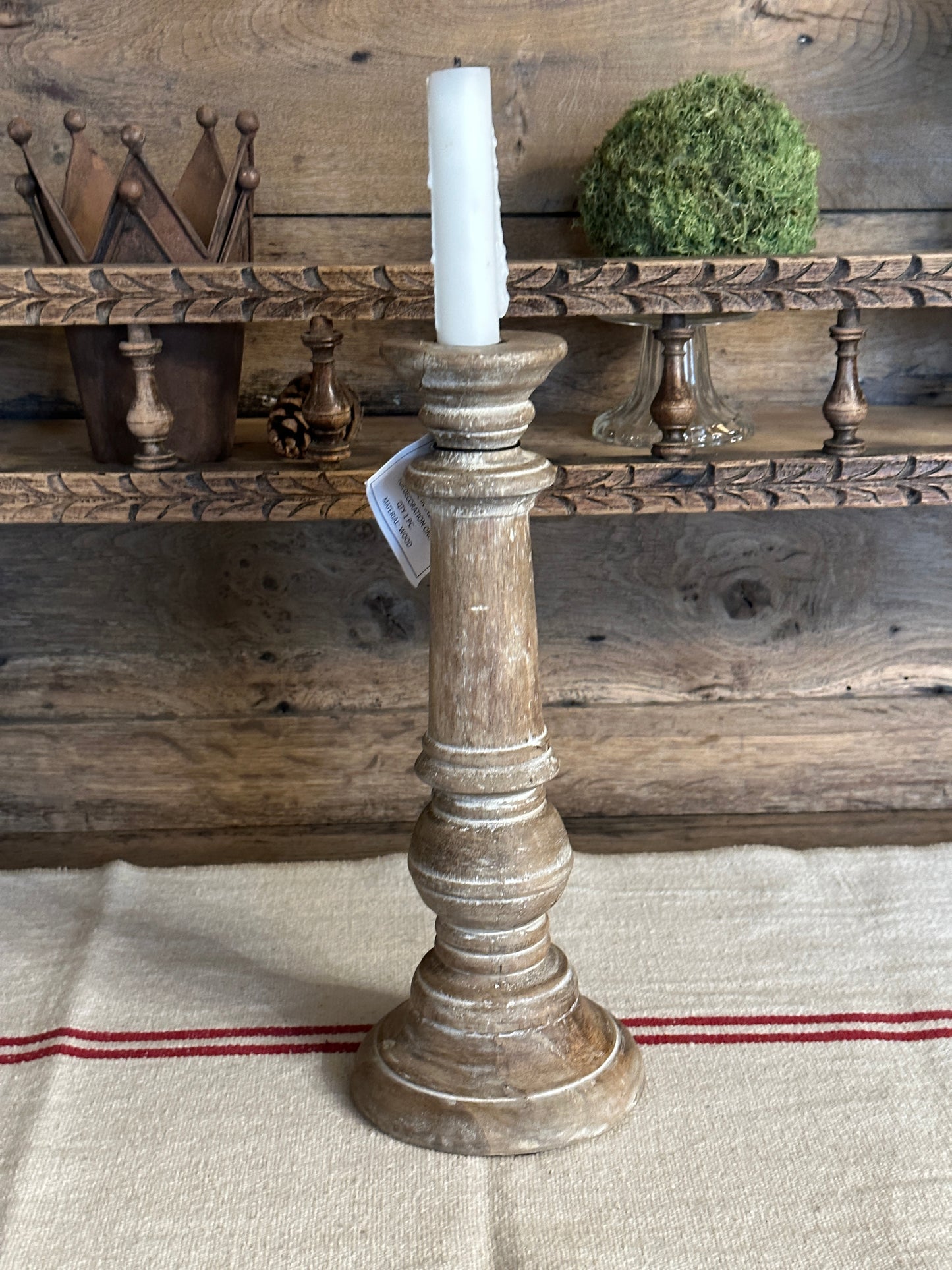 Candelabro Legno Sbiancato