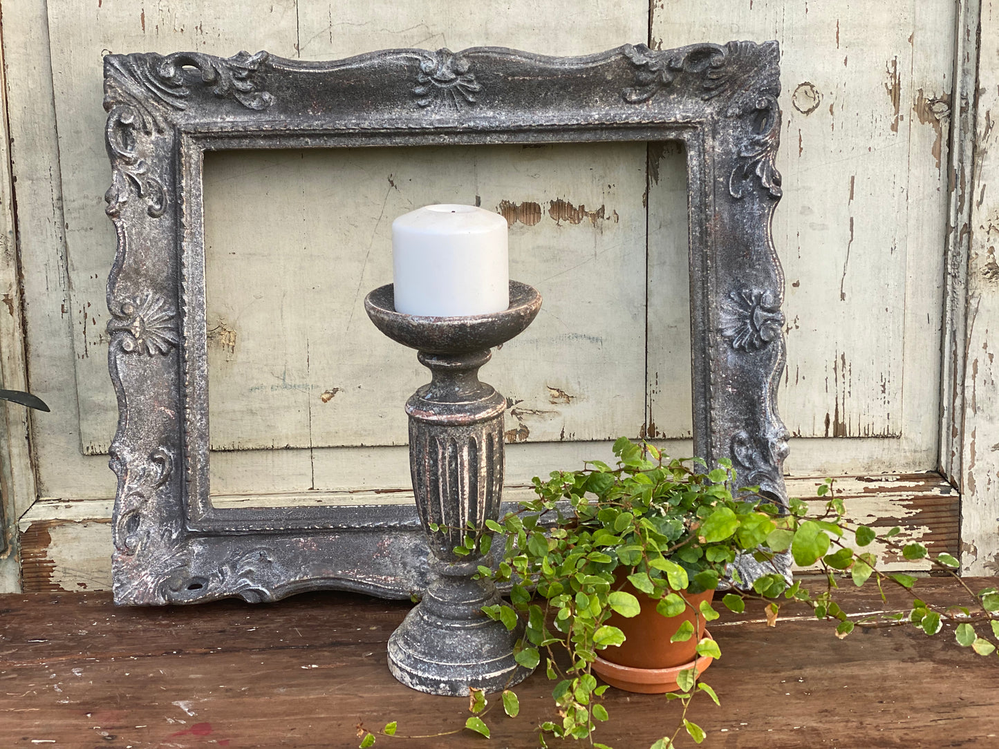 Cornice Francesina Grigio Scuro Patina Antica