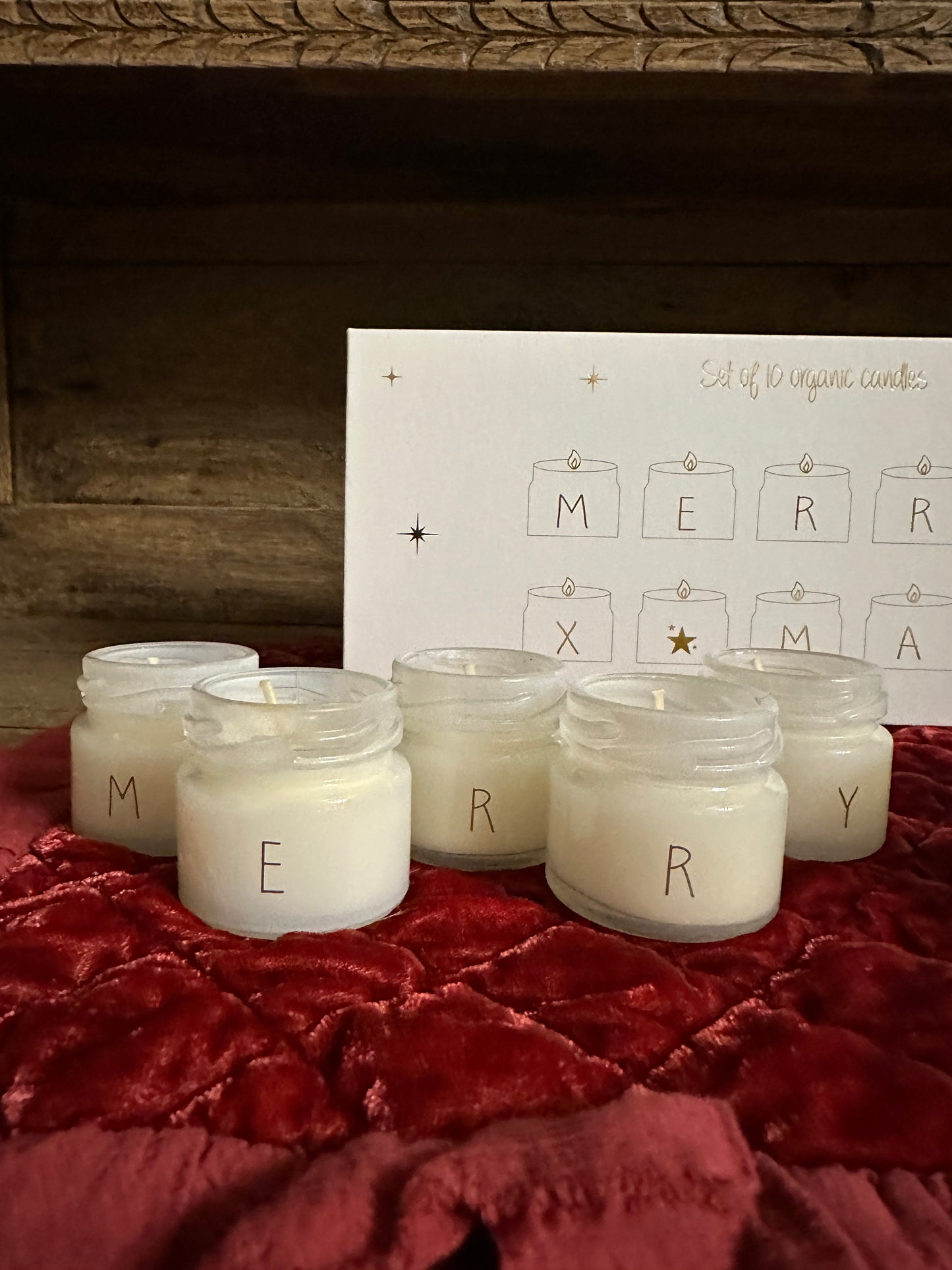 10 Candele Scritta Merry X-Mas