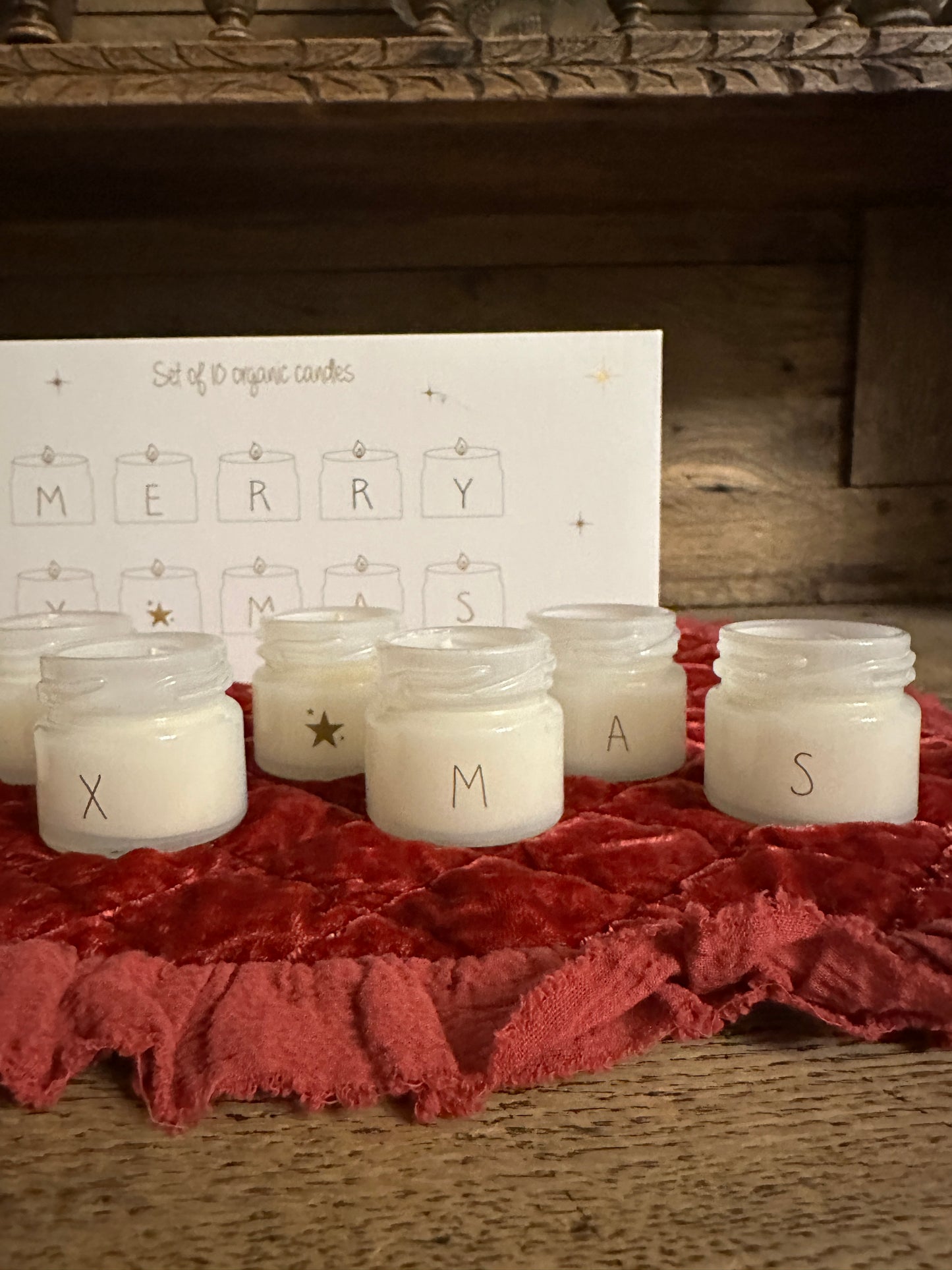 10 Candele Scritta Merry X-Mas