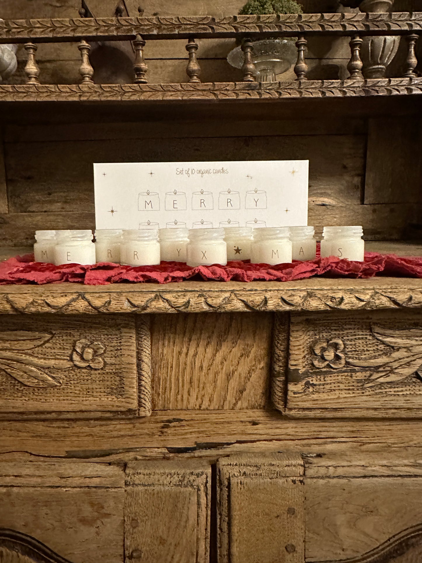 10 Candele Scritta Merry X-Mas