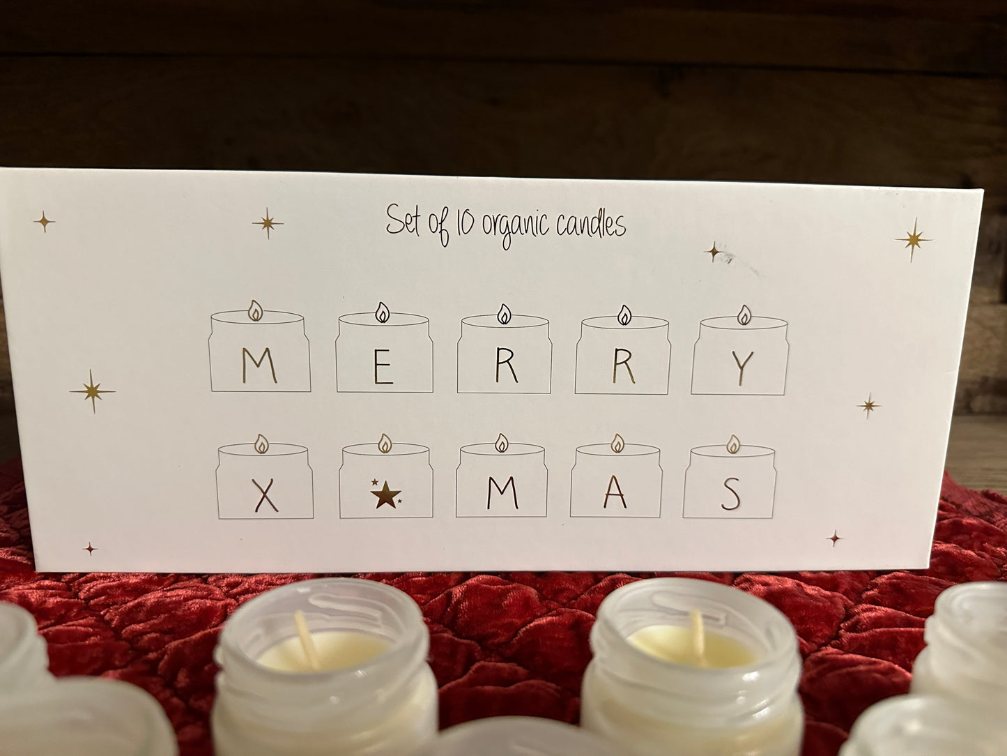 10 Candele Scritta Merry X-Mas