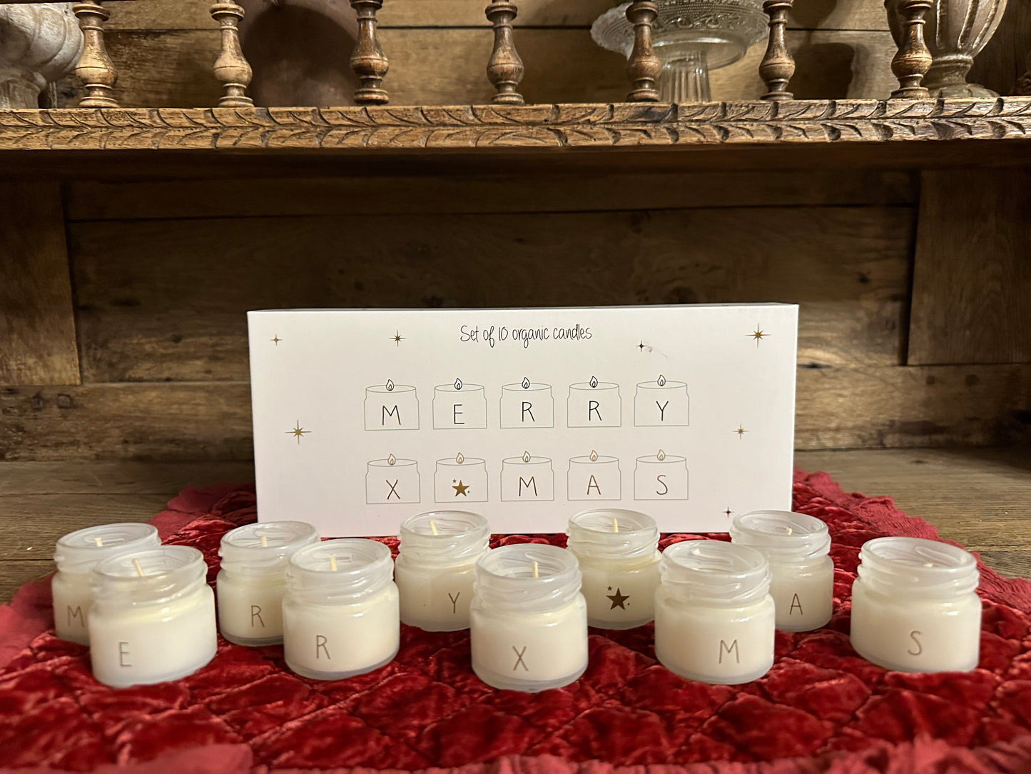 10 Candele Scritta Merry X-Mas