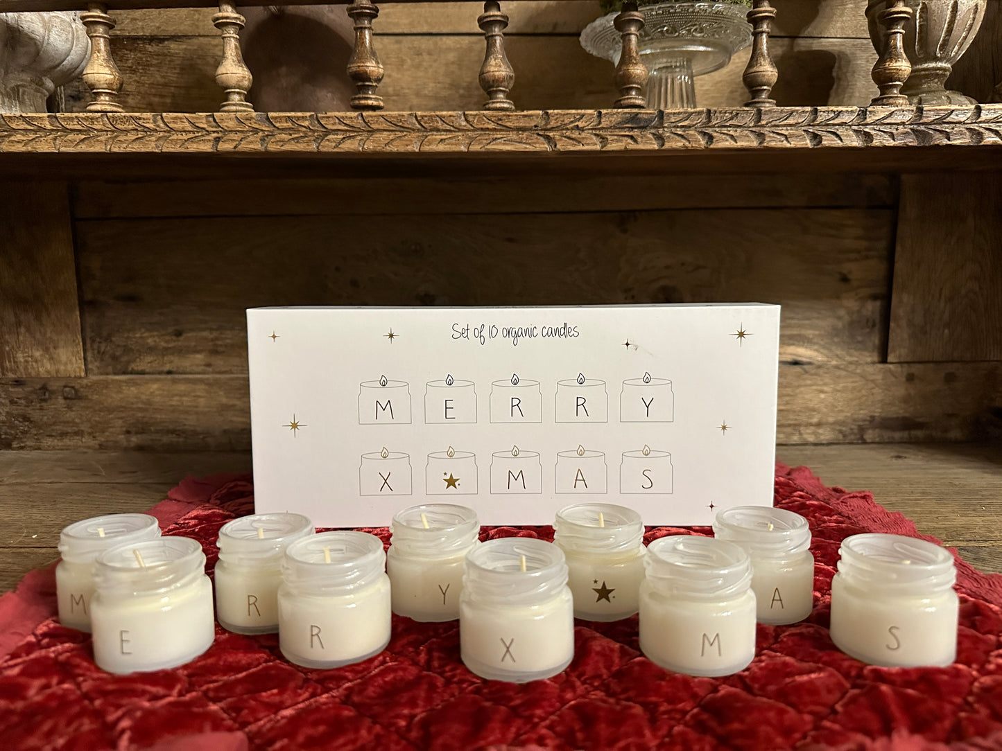 10 Candele Scritta Merry X-Mas