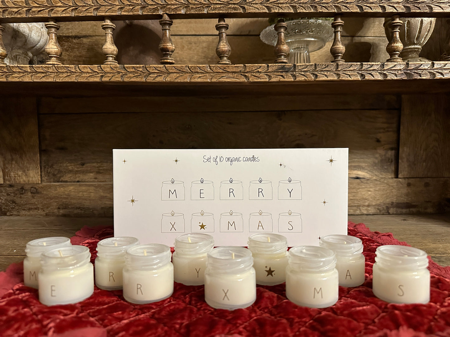 10 Candele Scritta Merry X-Mas