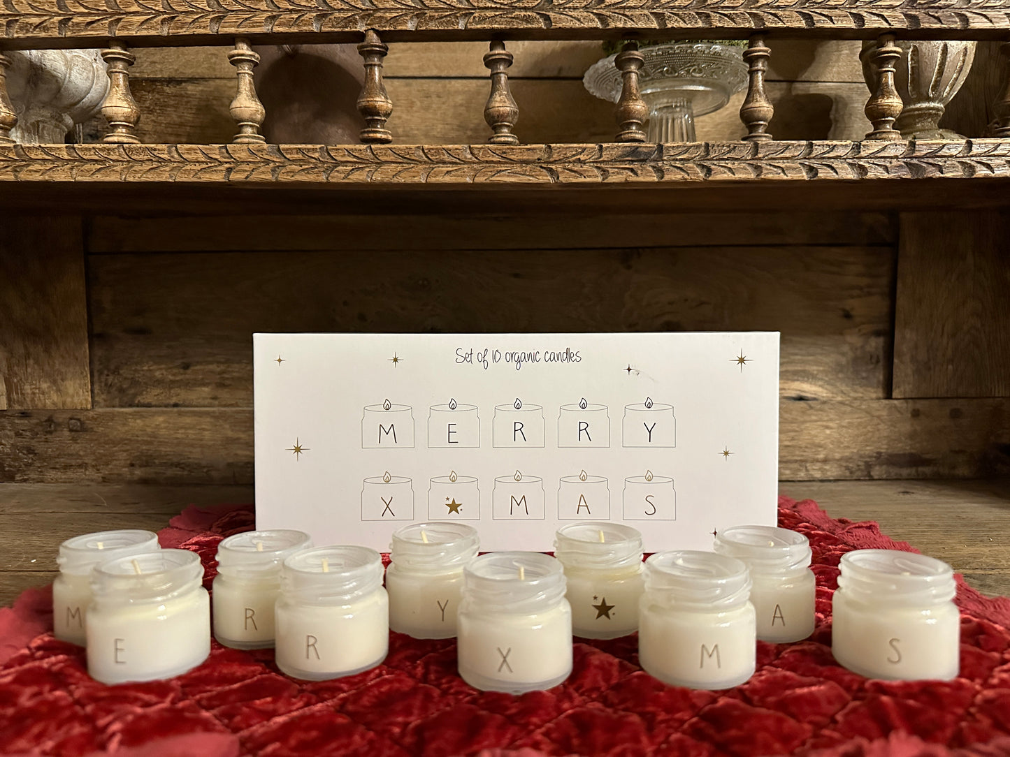 10 Candele Scritta Merry X-Mas