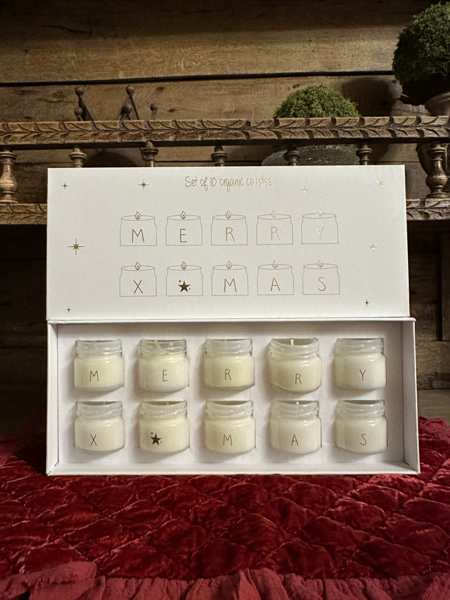 10 Candele Scritta Merry X-Mas