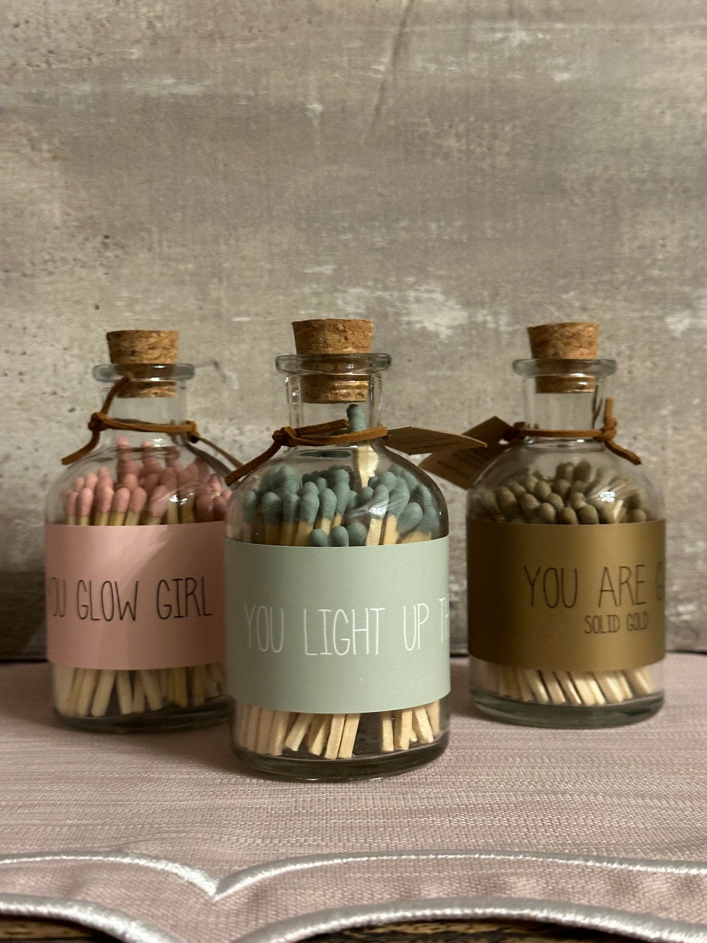 Bottiglia Con Fiammiferi Oro "You Are Gold"