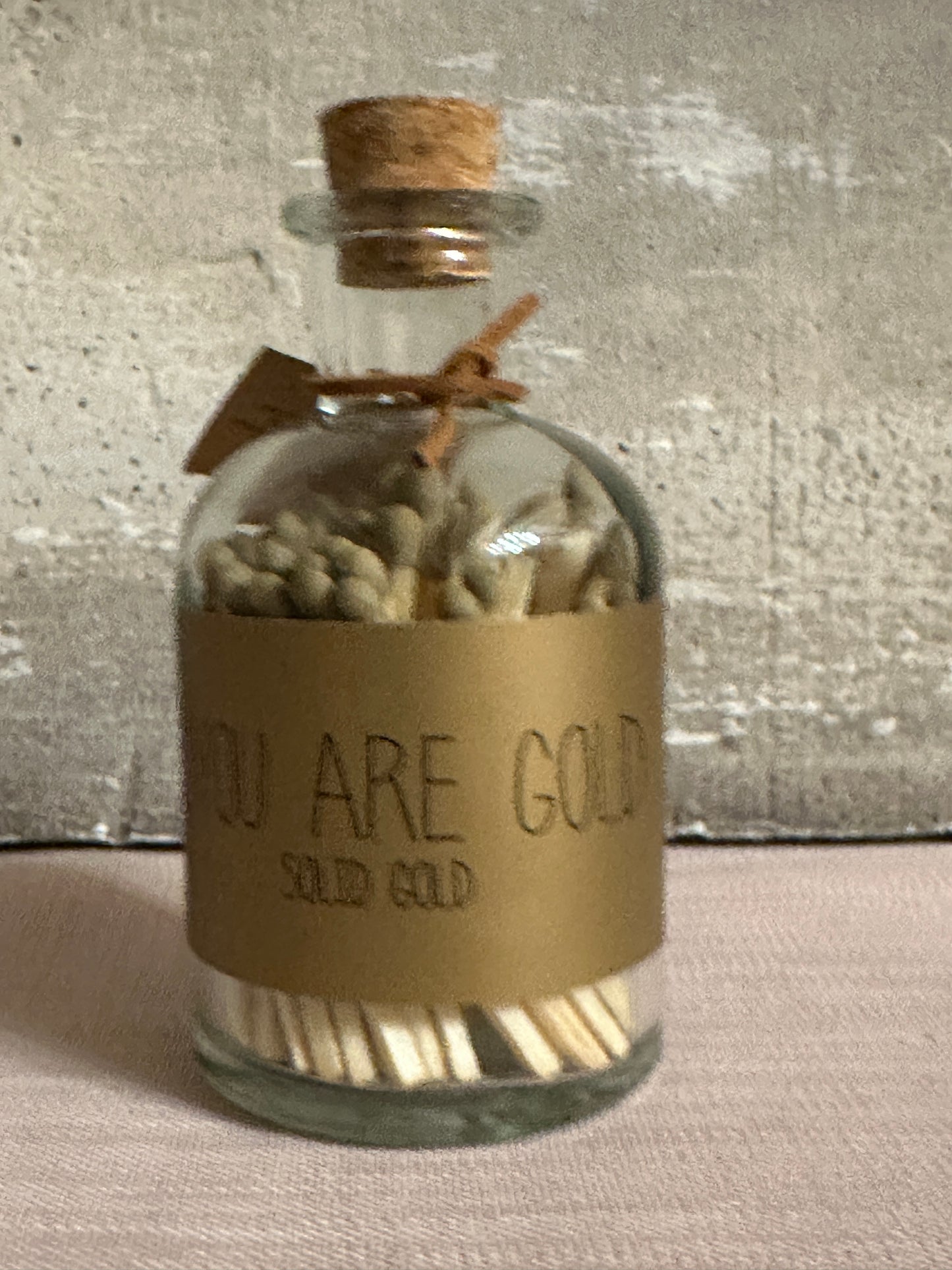 Bottiglia Con Fiammiferi Oro "You Are Gold"