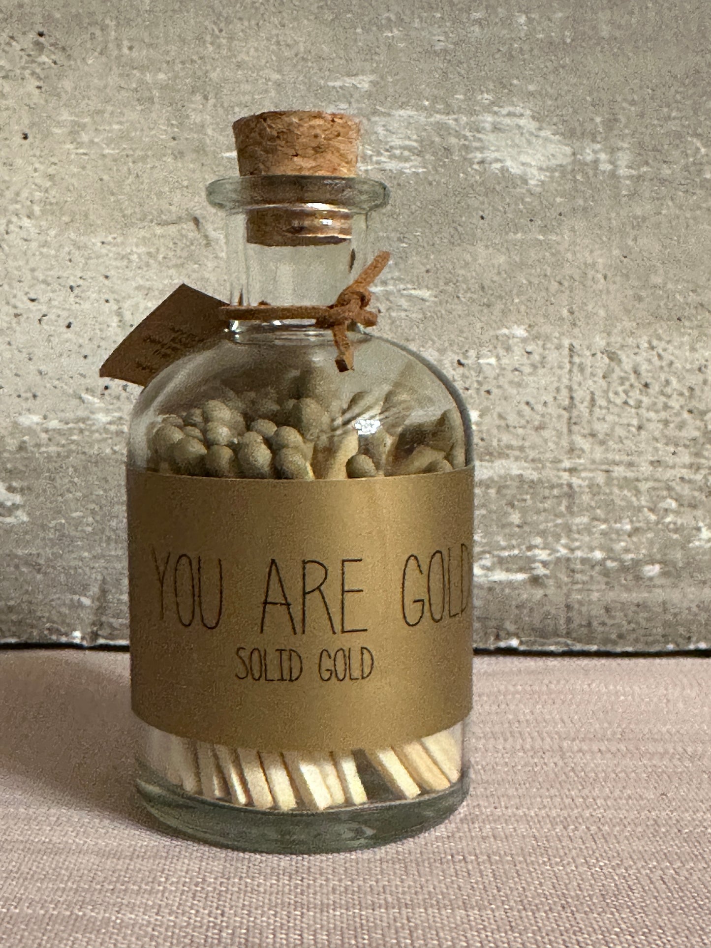 Bottiglia Con Fiammiferi Oro "You Are Gold"