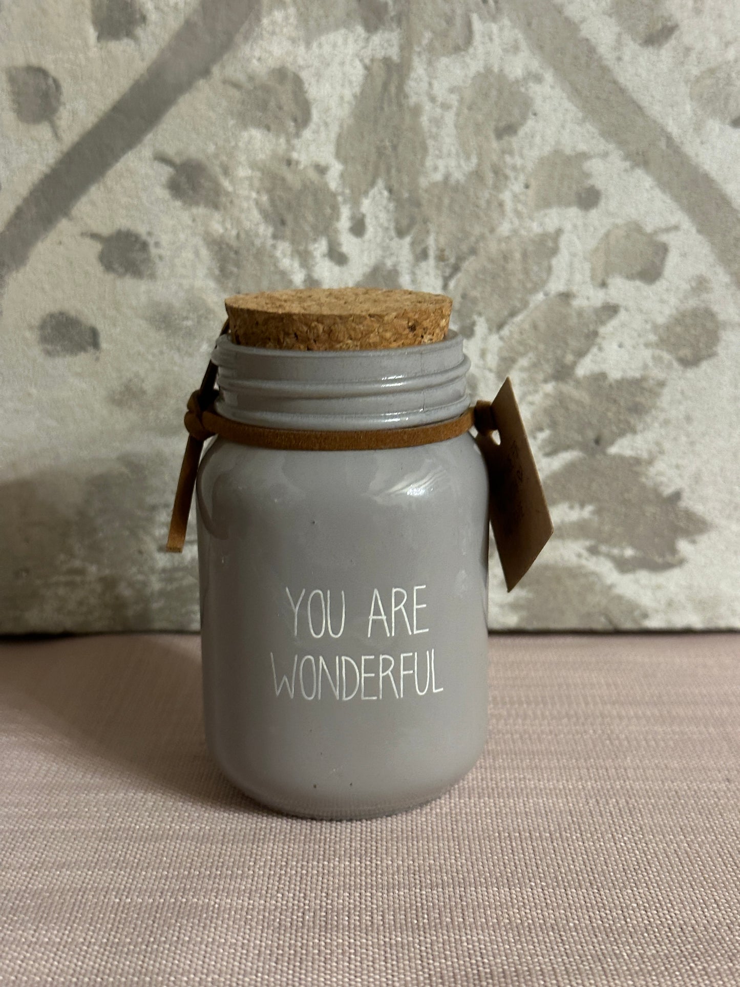 Candela In Bottiglia Con Tappo "You Are Wonderful"