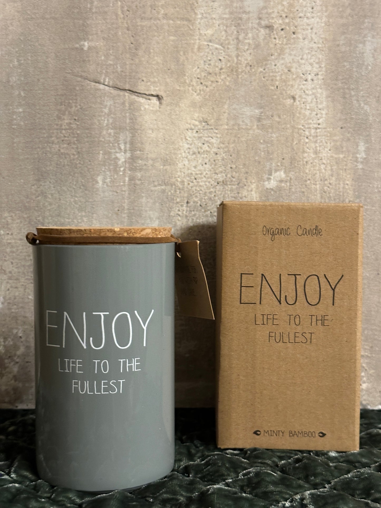 Candela In Barattolo Con Tappo "Enjoy Life To The Fullest"