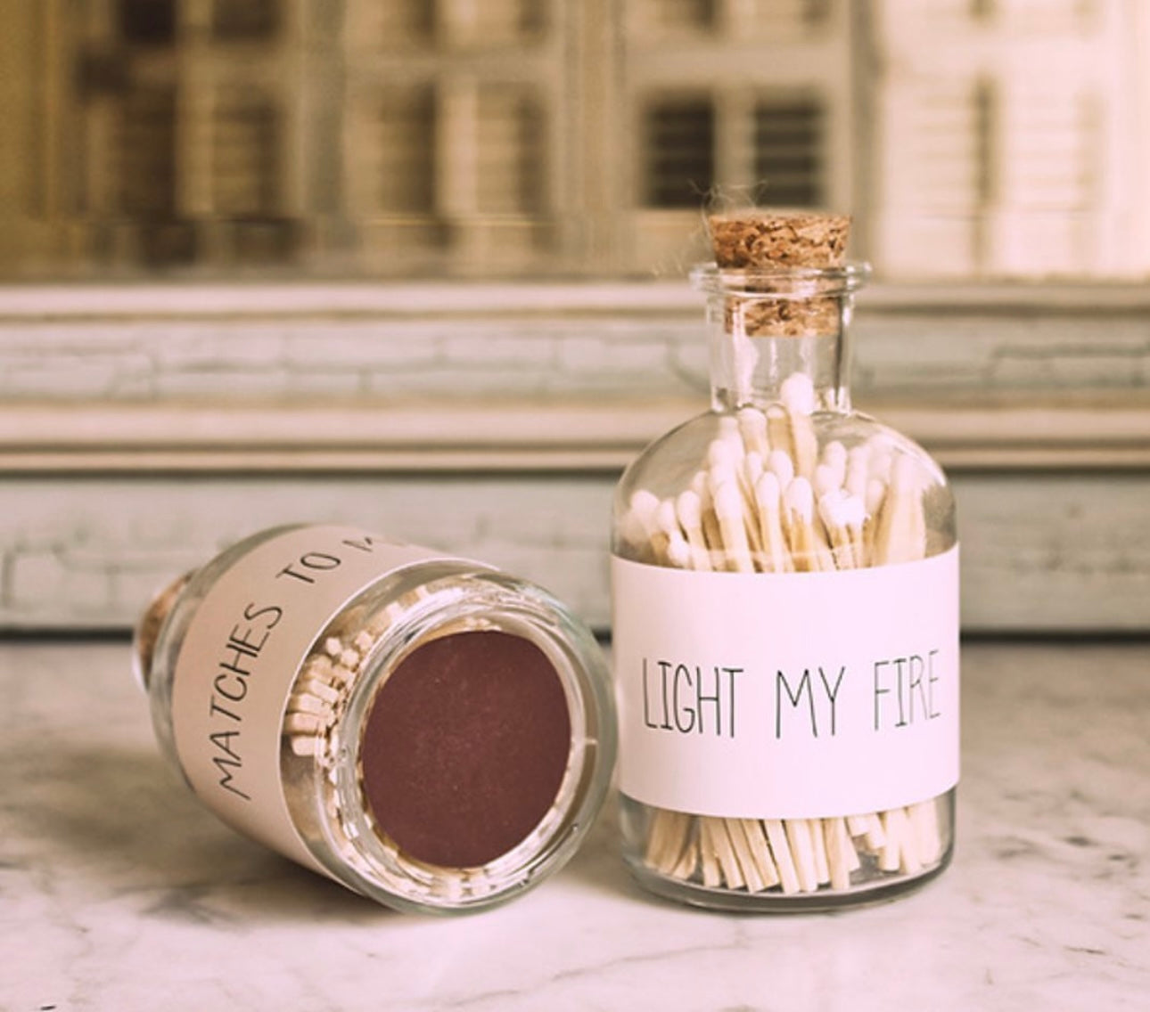 Bottiglia Con Fiammiferi Bianchi "You Light My Fire"