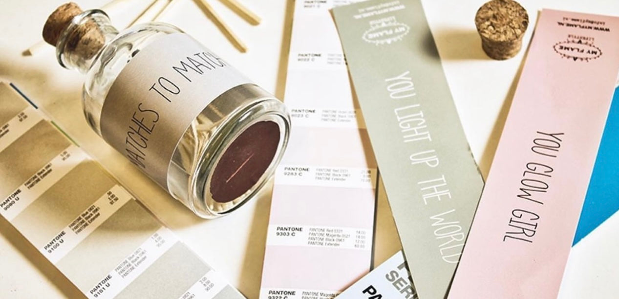 Bottiglia Con Fiammiferi Tortora "Matches to Match"