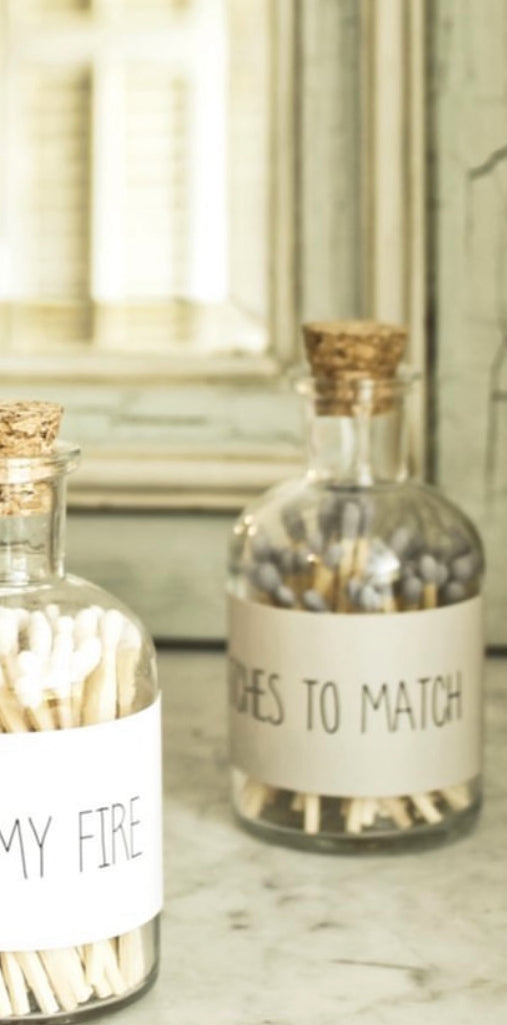 Bottiglia Con Fiammiferi Tortora "Matches to Match"