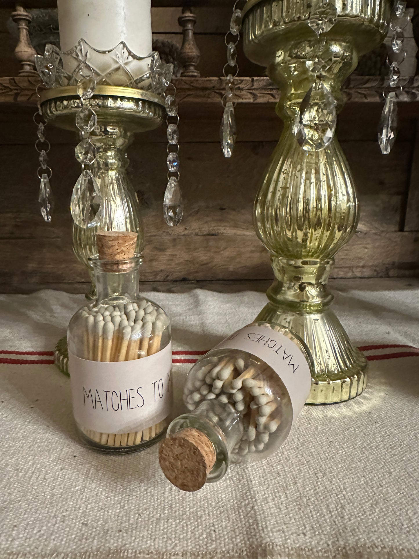 Bottiglia Con Fiammiferi Tortora "Matches to Match"
