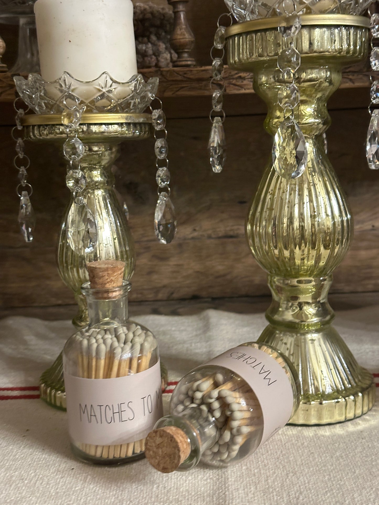Bottiglia Con Fiammiferi Tortora "Matches to Match"