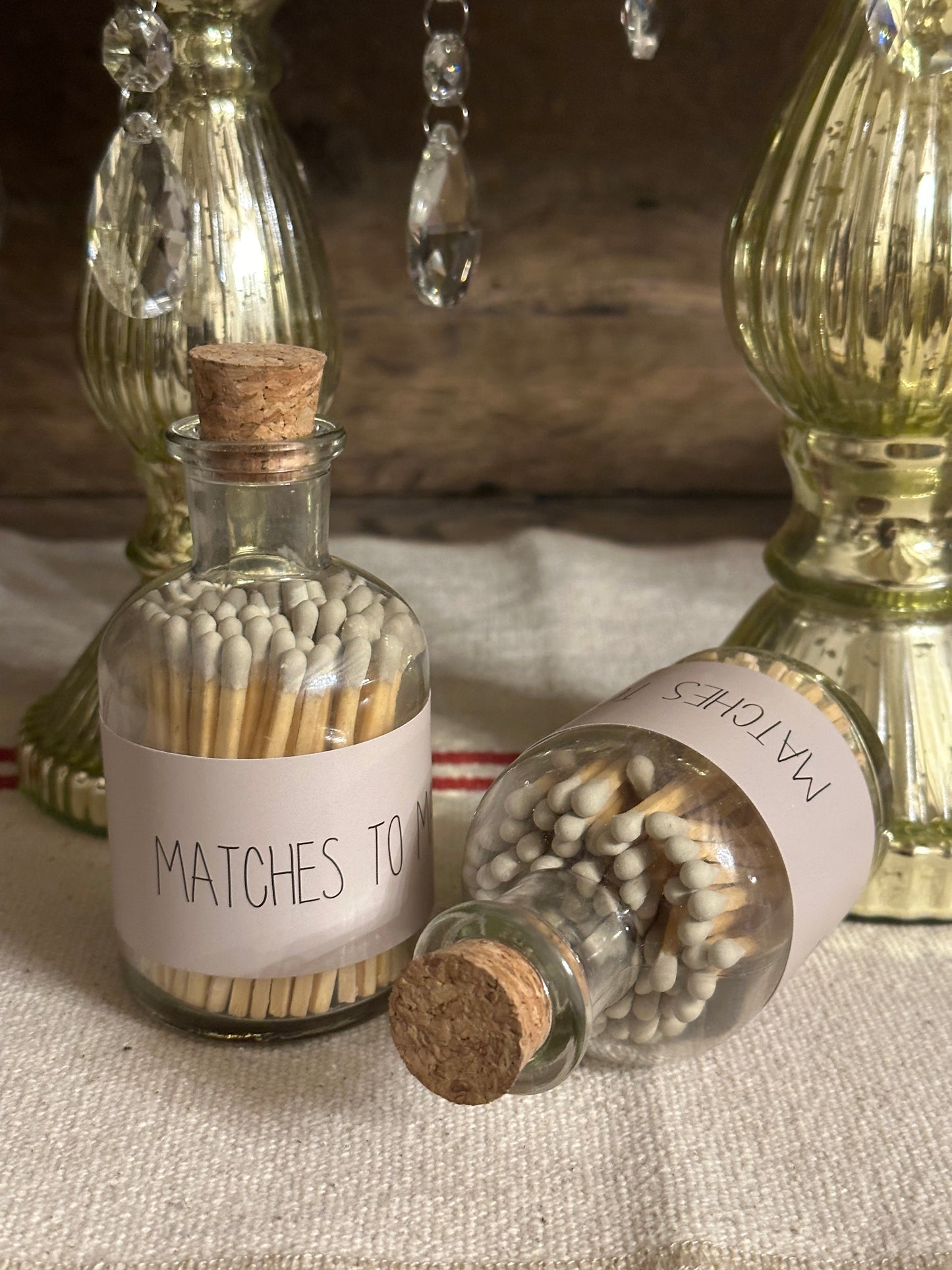 Bottiglia Con Fiammiferi Tortora "Matches to Match"