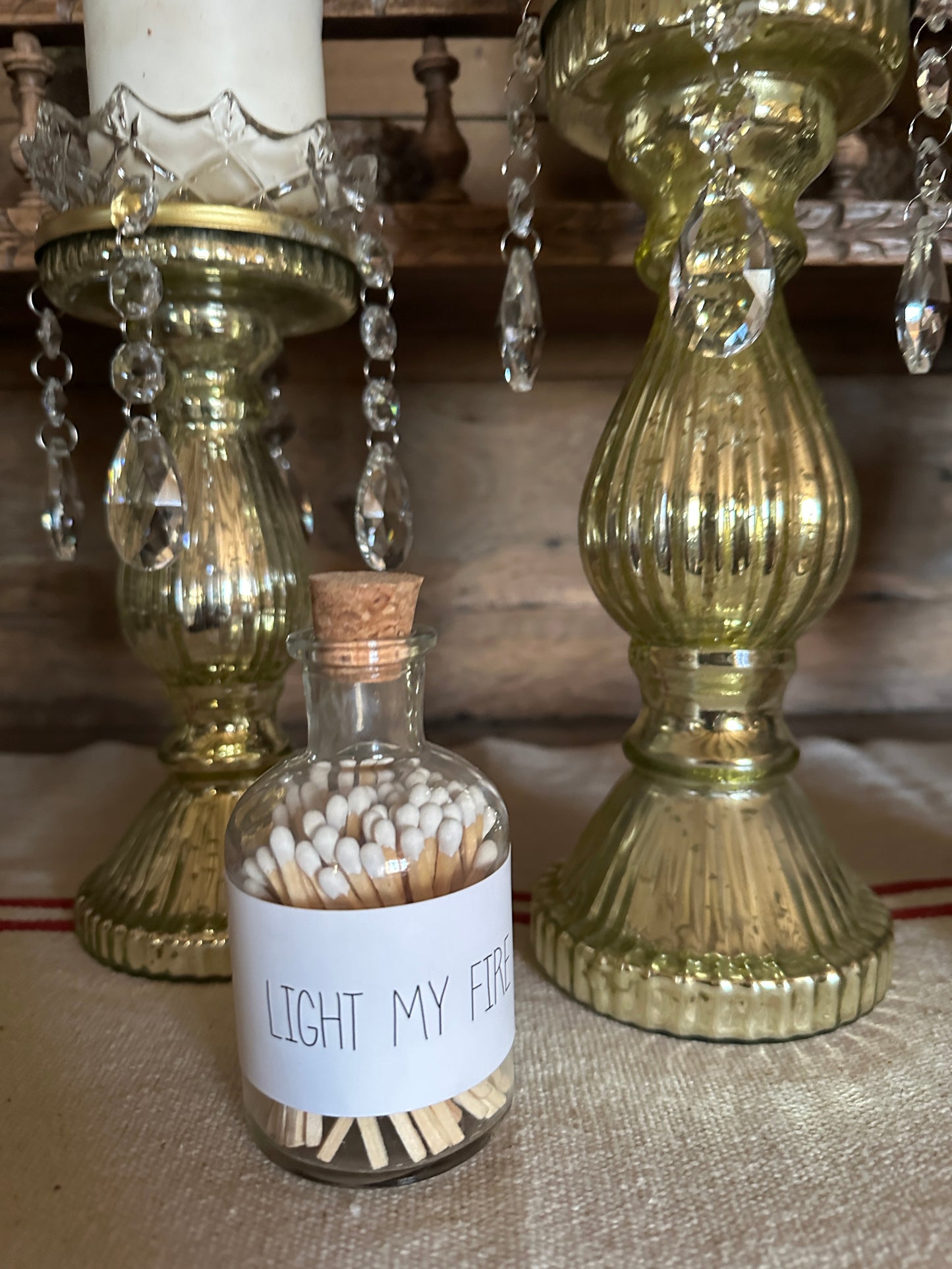 Bottiglia Con Fiammiferi Bianchi "You Light My Fire"