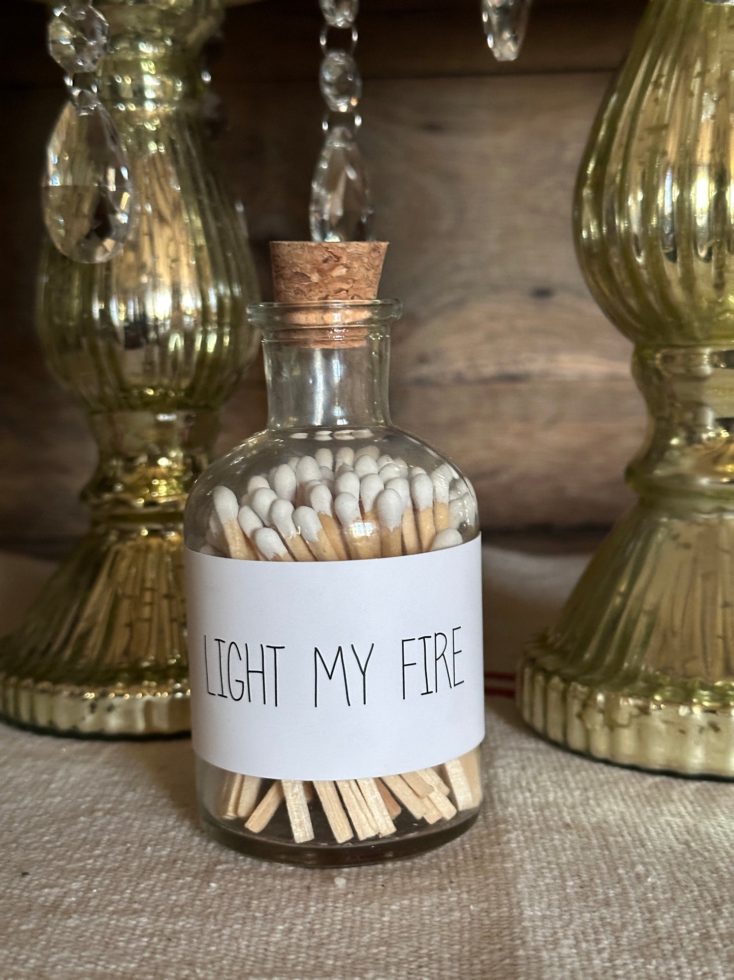 Bottiglia Con Fiammiferi Bianchi "You Light My Fire"