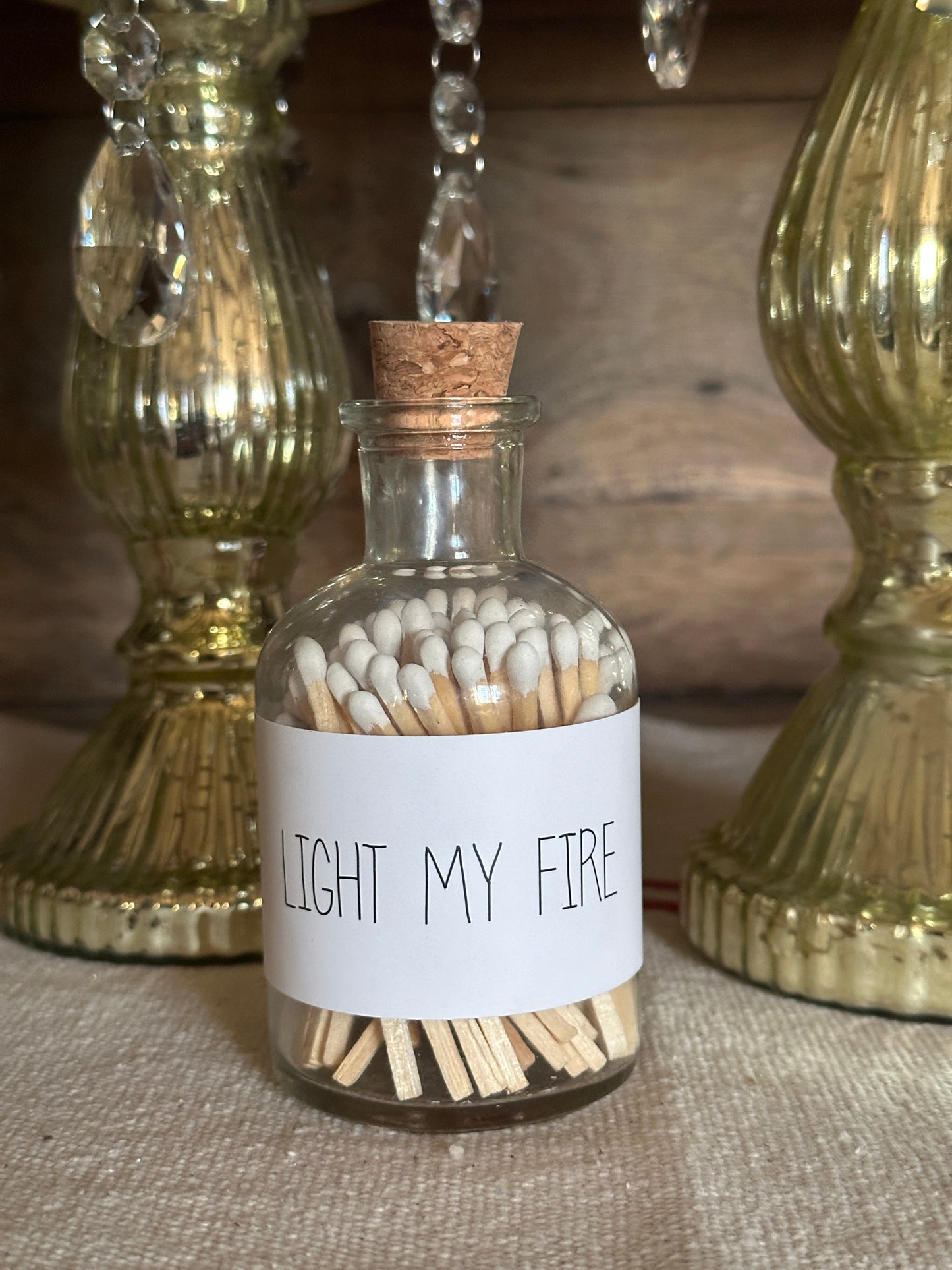 Bottiglia Con Fiammiferi Bianchi "You Light My Fire"