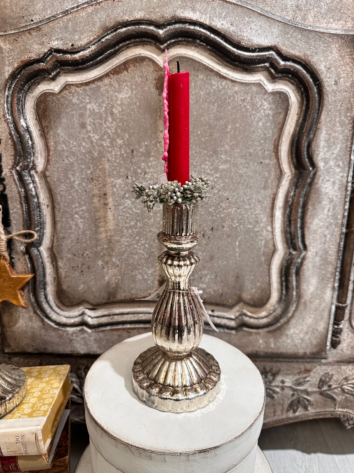 Candelabro In Vetro Mercurizzato