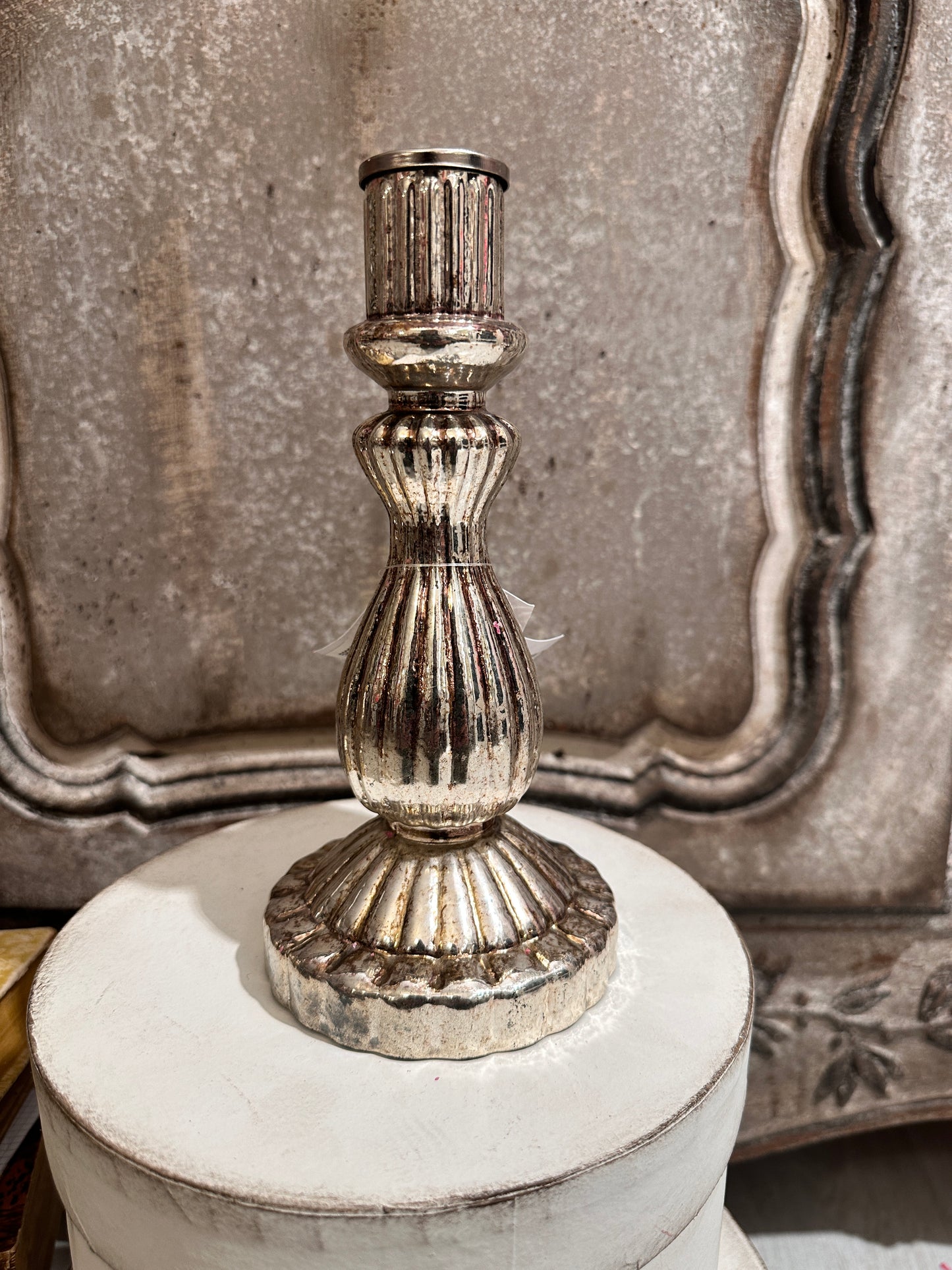 Candelabro In Vetro Mercurizzato