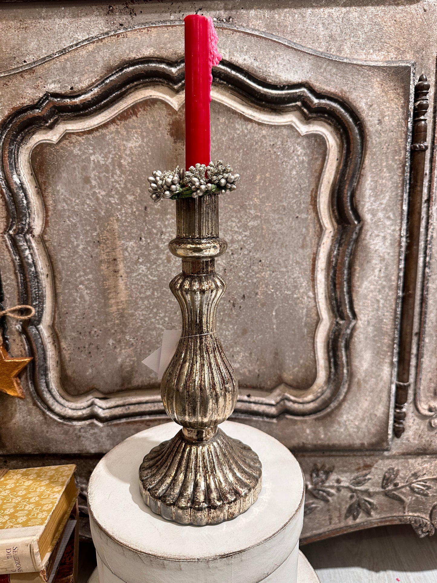 Candelabro In Vetro Mercurizzato