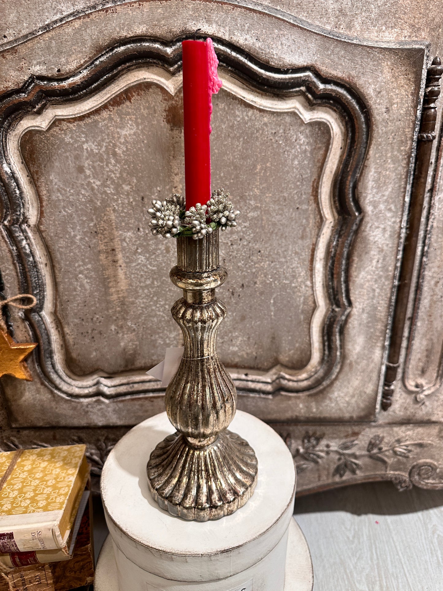 Candelabro In Vetro Mercurizzato