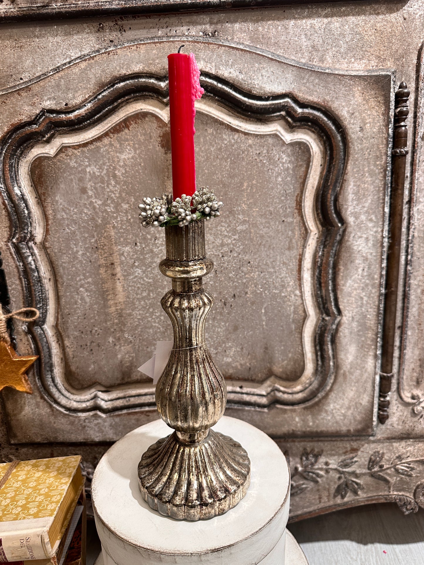 Candelabro In Vetro Mercurizzato