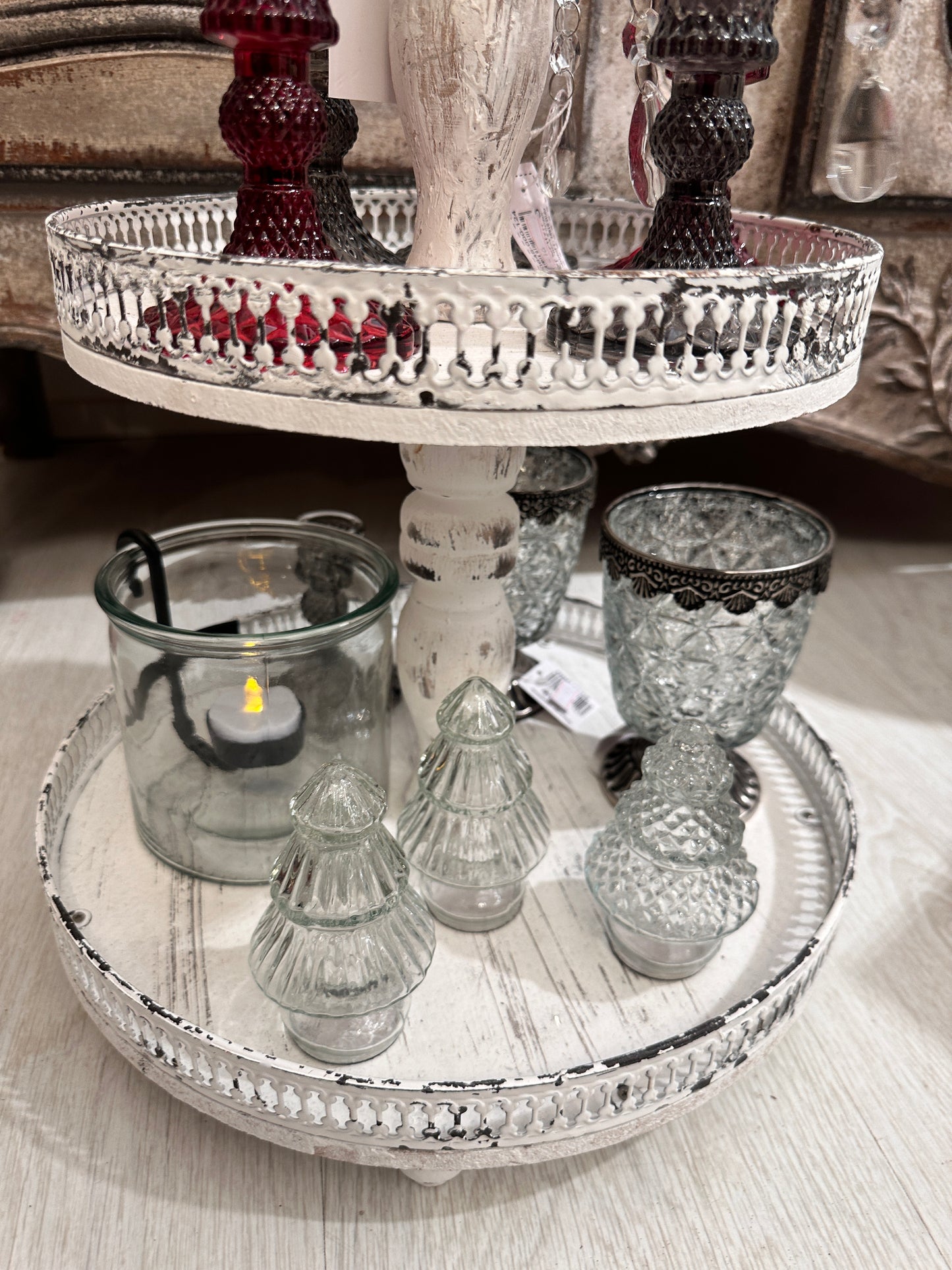 Etagere A Due Piani Bianca