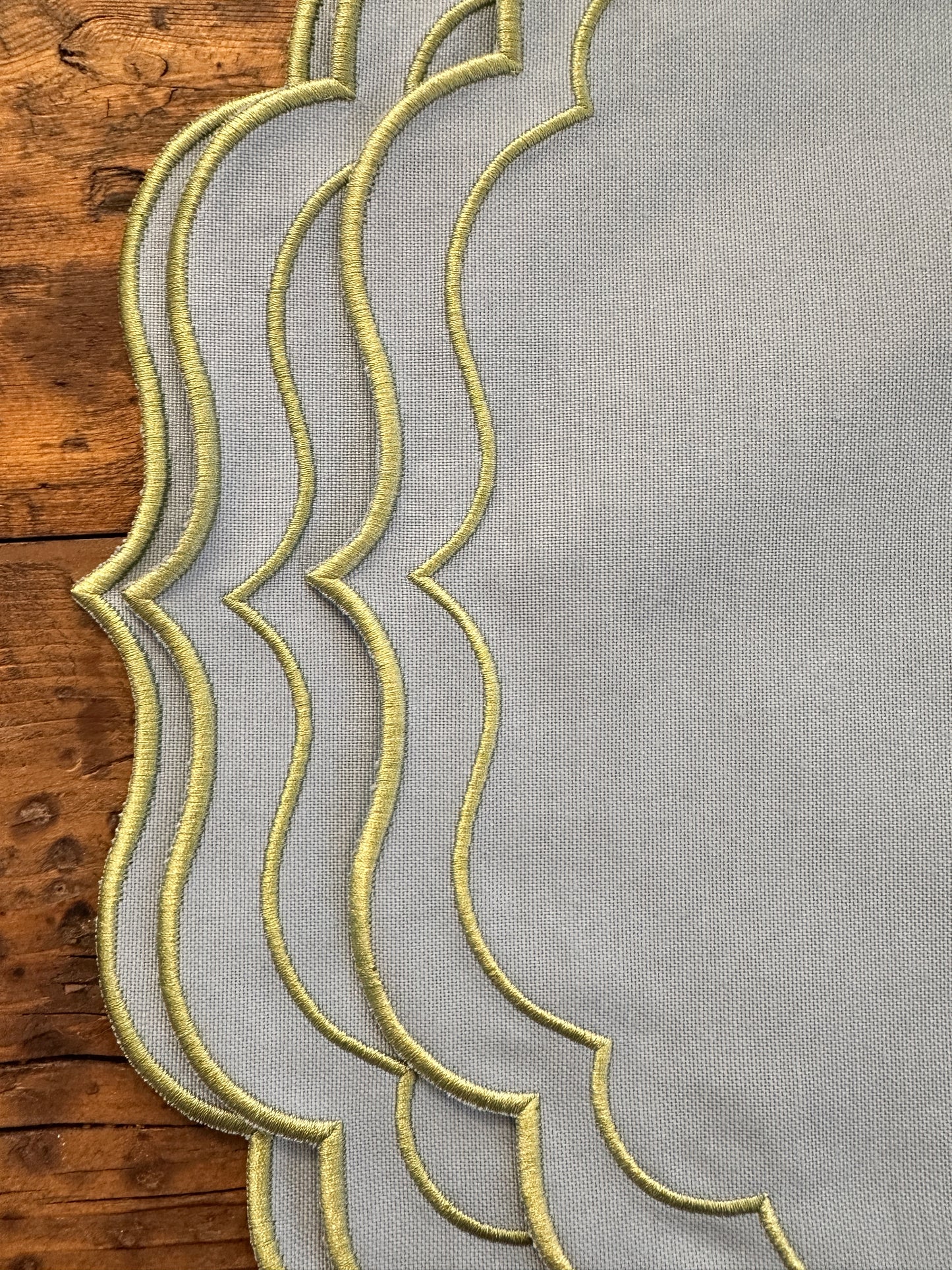 Tovaglietta Ricamata Azzurro/Verde Idrorepellente