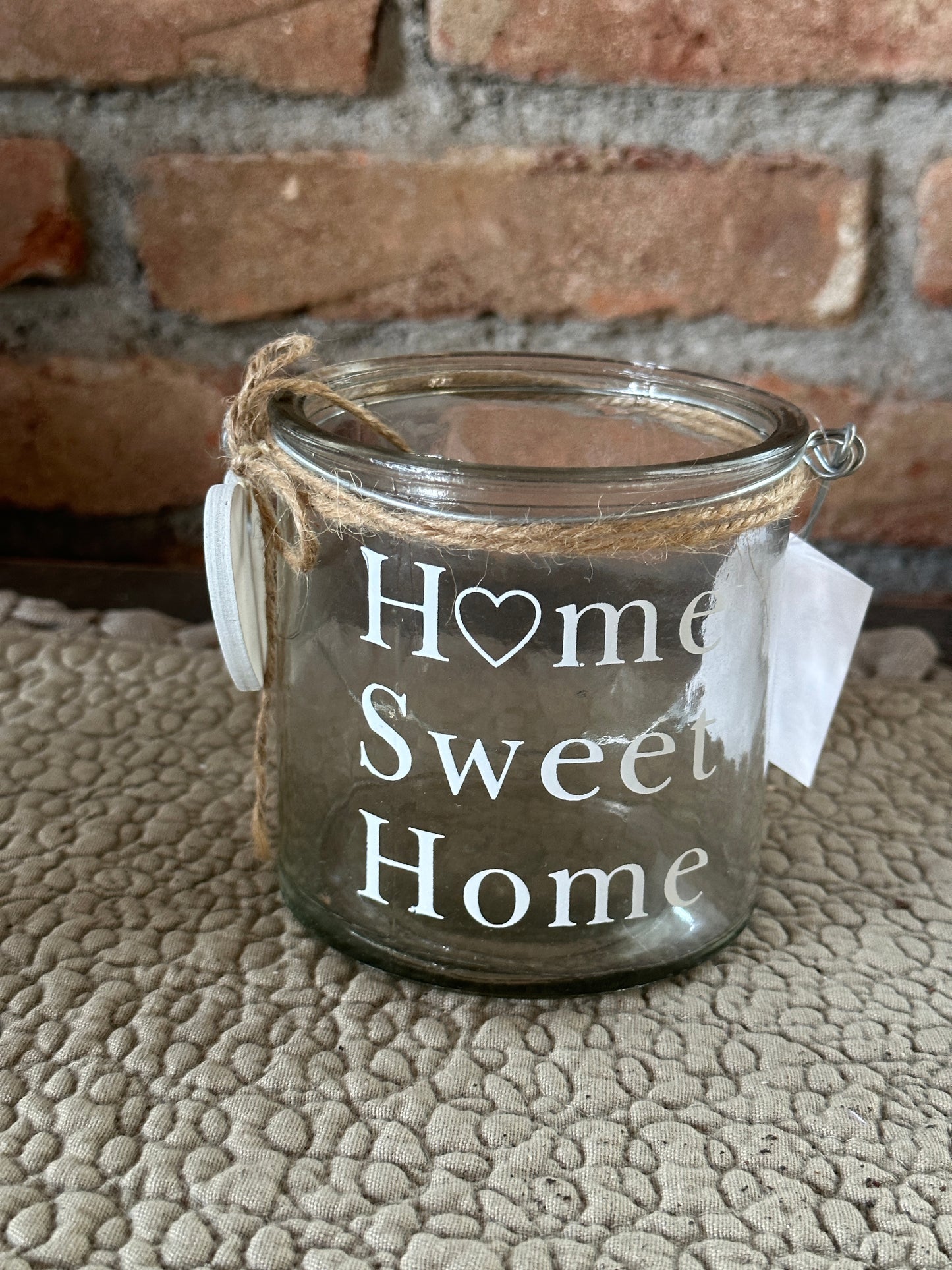 Vasetto Vetro Home Sweet Home Con Cuore