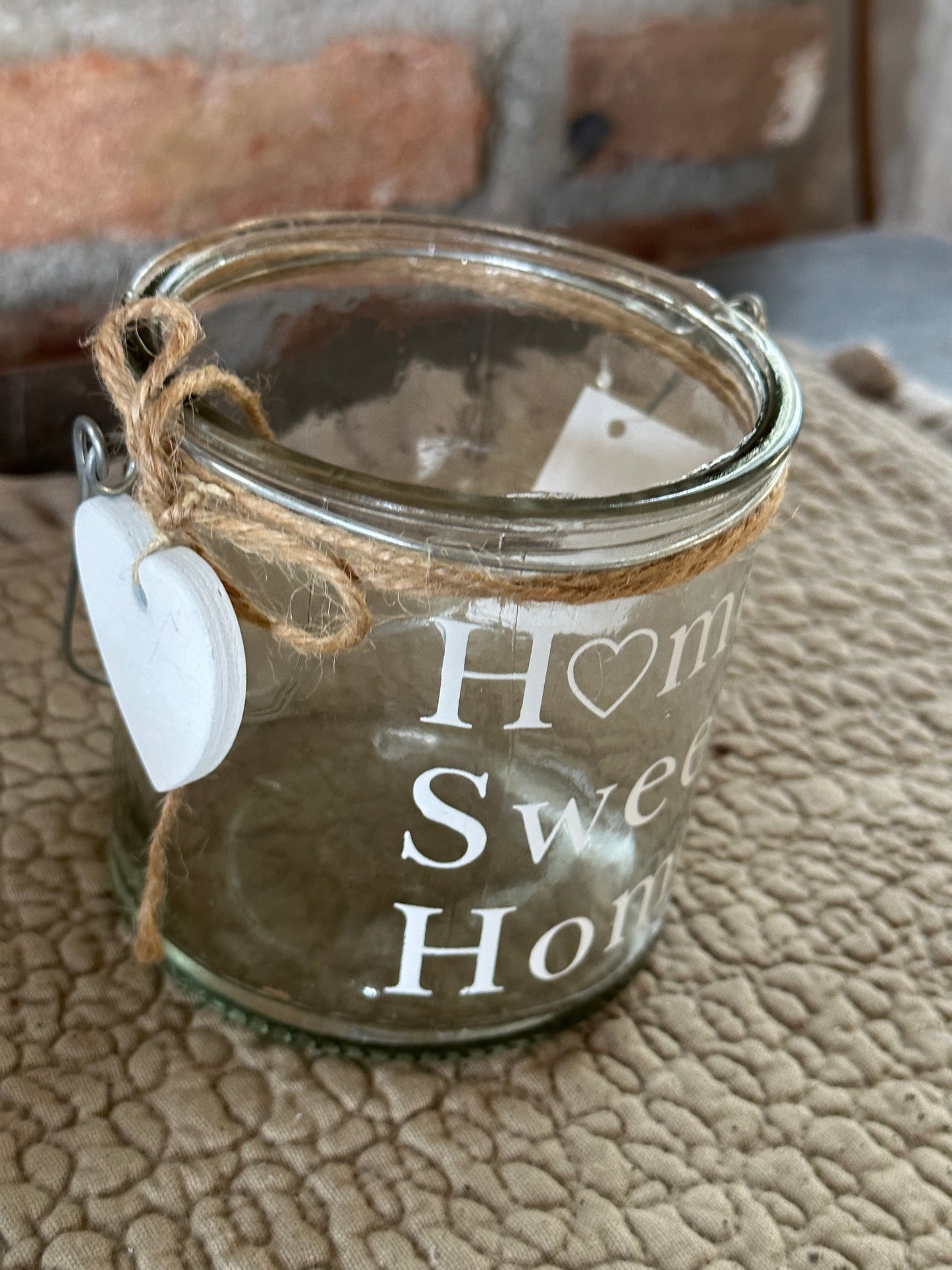 Vasetto Vetro Home Sweet Home Con Cuore