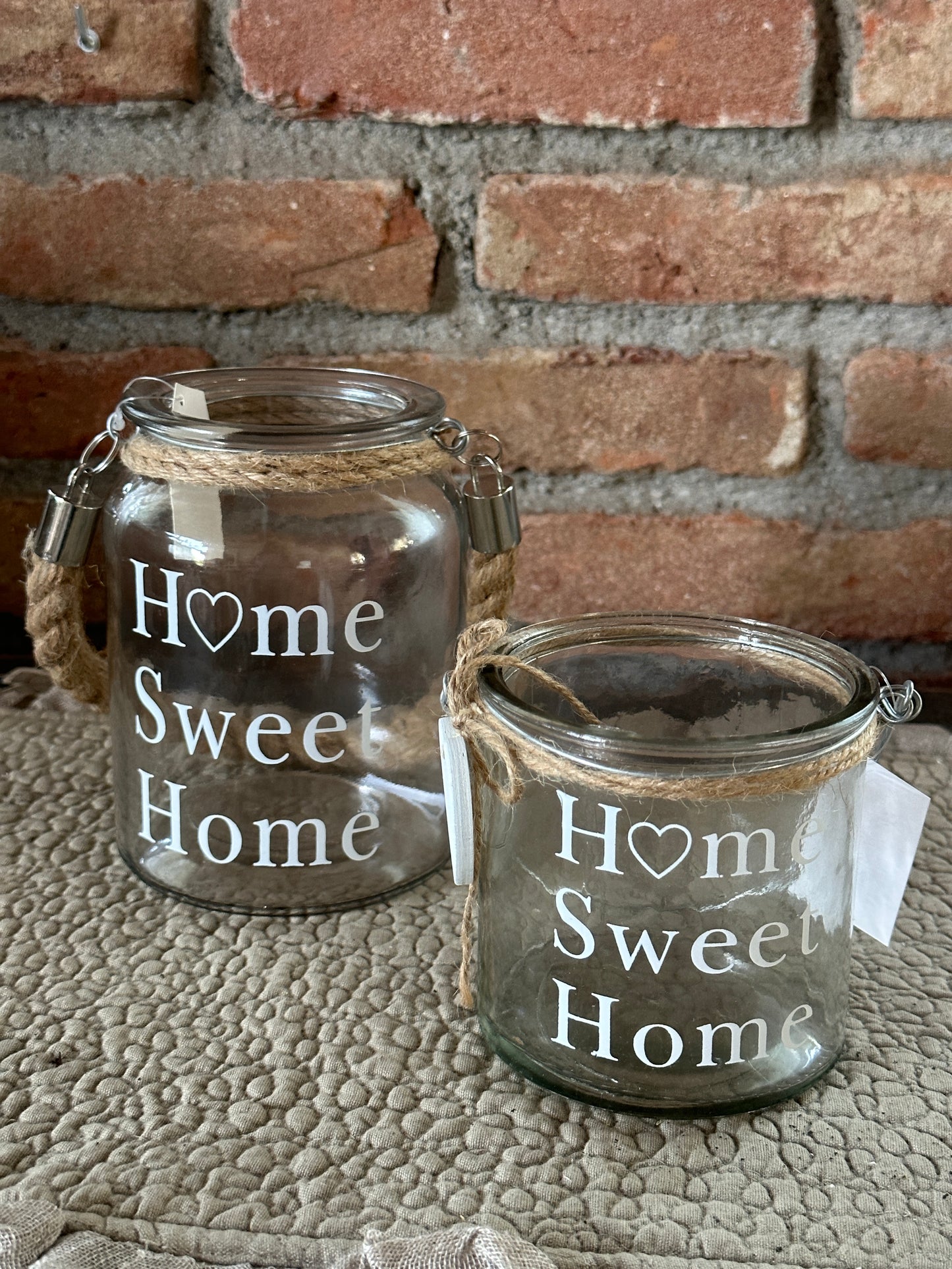 Vasetto Vetro Home Sweet Home Con Cuore