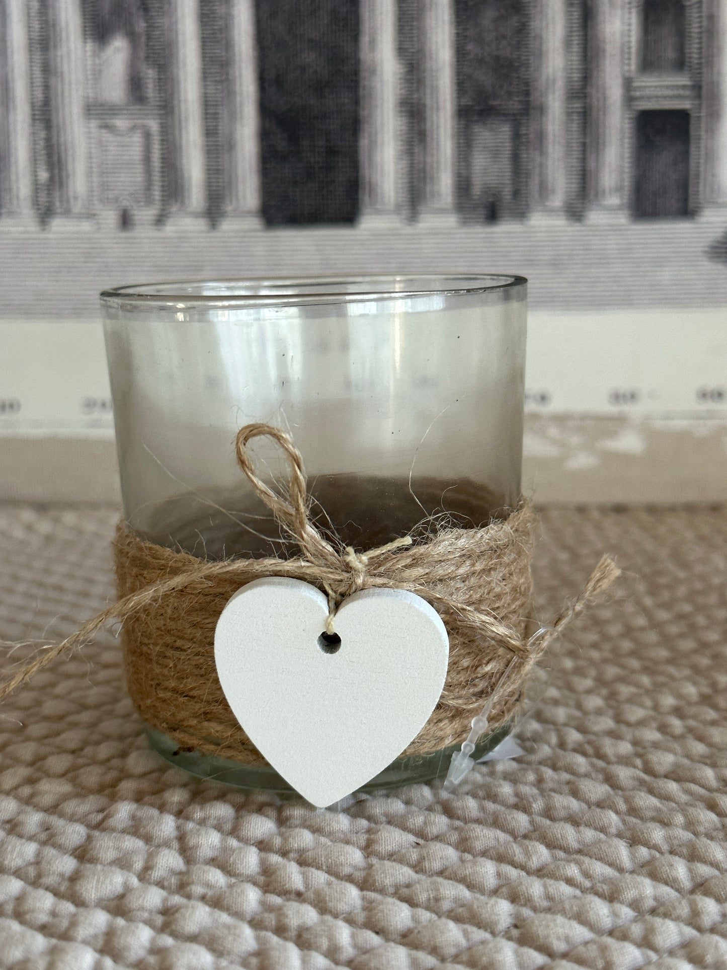 Vasetto Portacandela/ tealight Con Vetro E Cuore