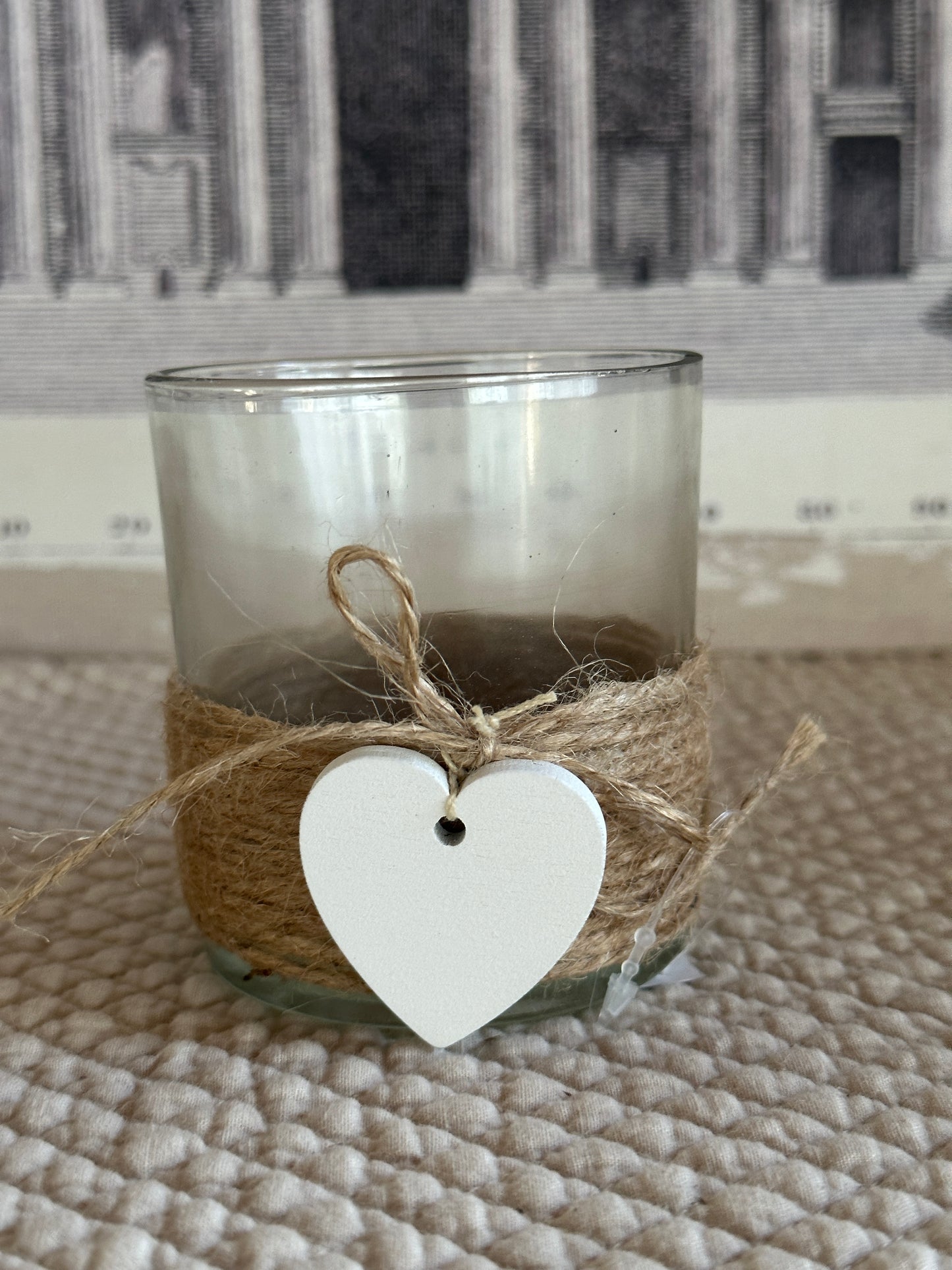 Vasetto Portacandela/ tealight Con Vetro E Cuore