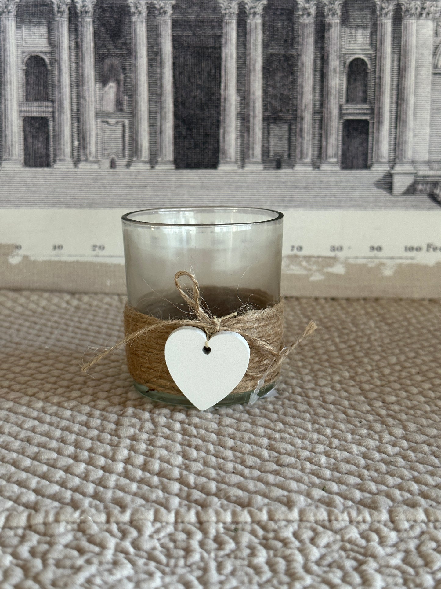 Vasetto Portacandela/ tealight Con Vetro E Cuore