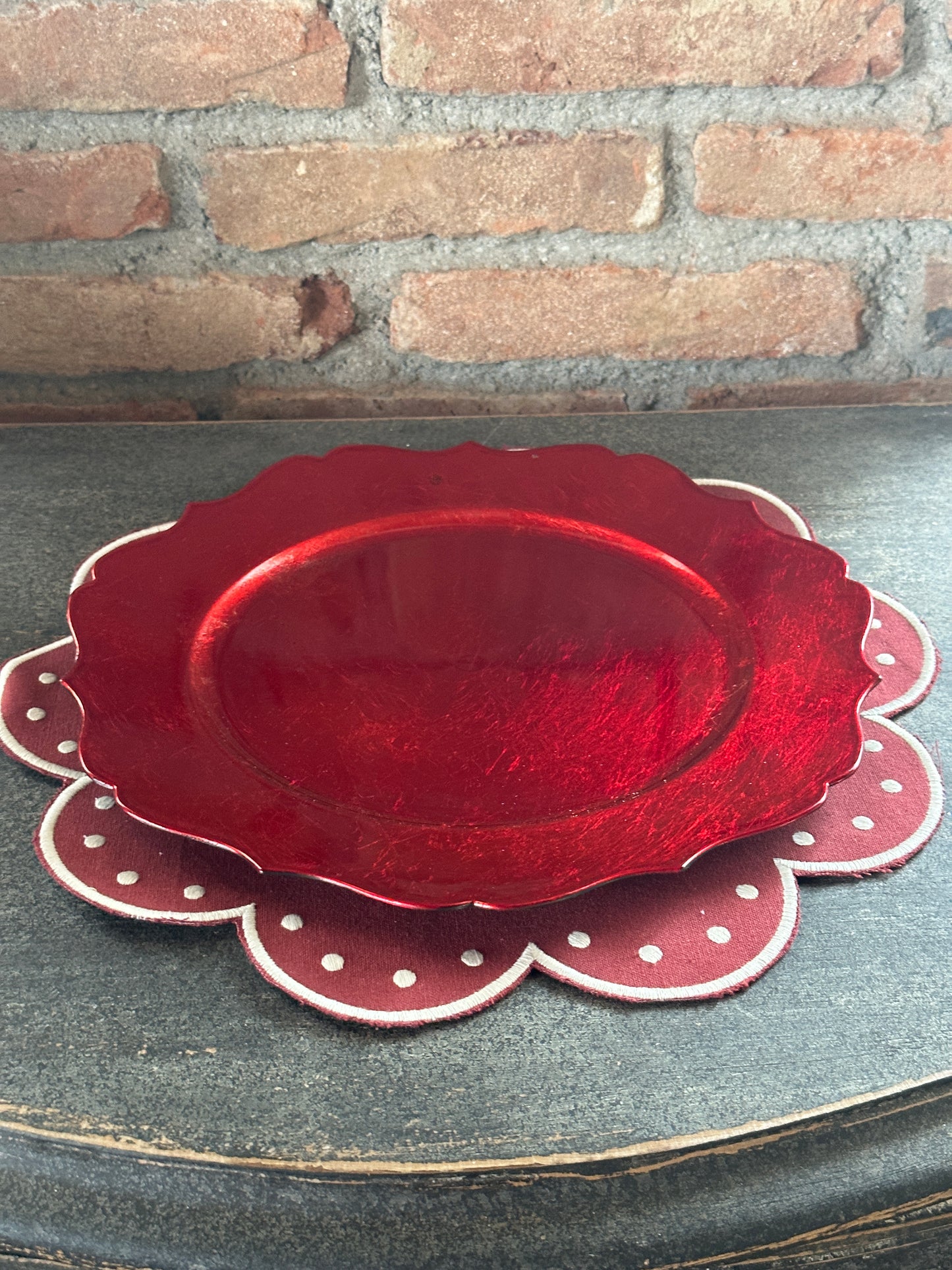 Sottopiatto Merletto Rosso
