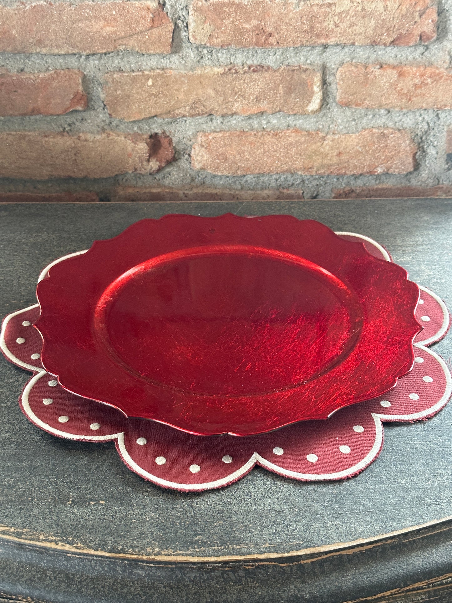 Sottopiatto Merletto Rosso