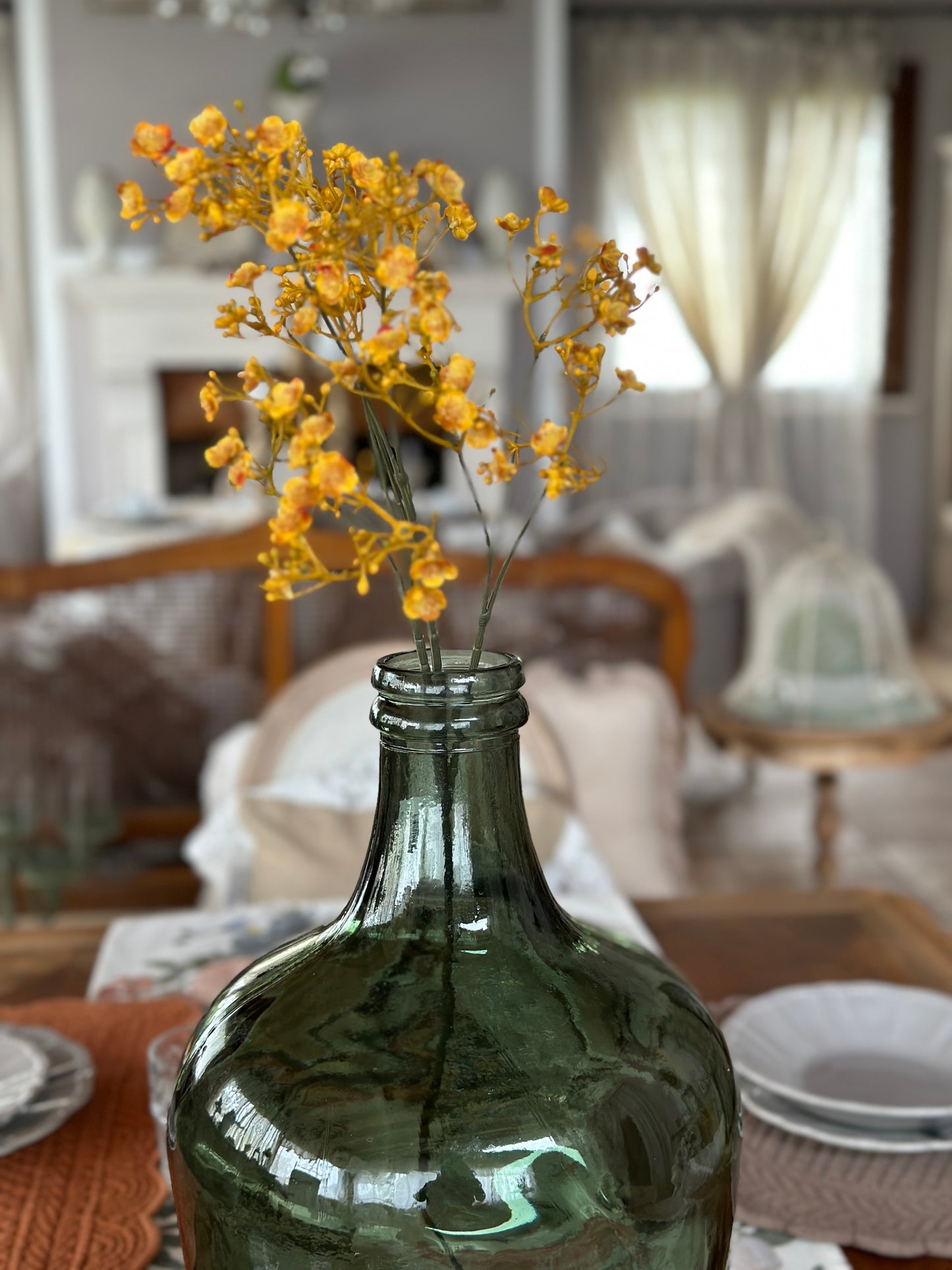 Ramo Fiore Gypsophila Con Fiorellini Colore Miele